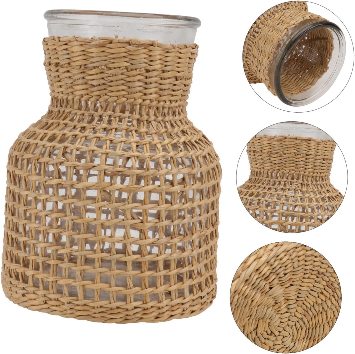 STOBAZA Luxury Grass Woven Flower Vase Natural Home Decor