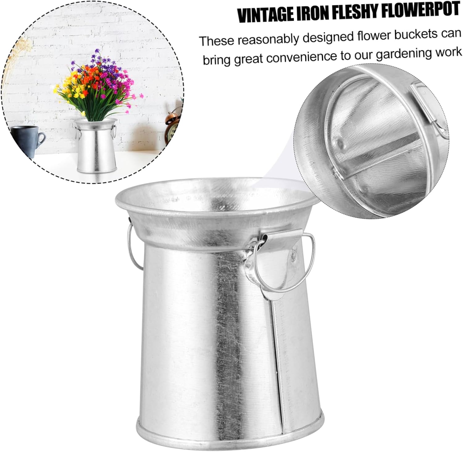 9pcs Vintage Iron Flower Vase Rustic Decor Holder