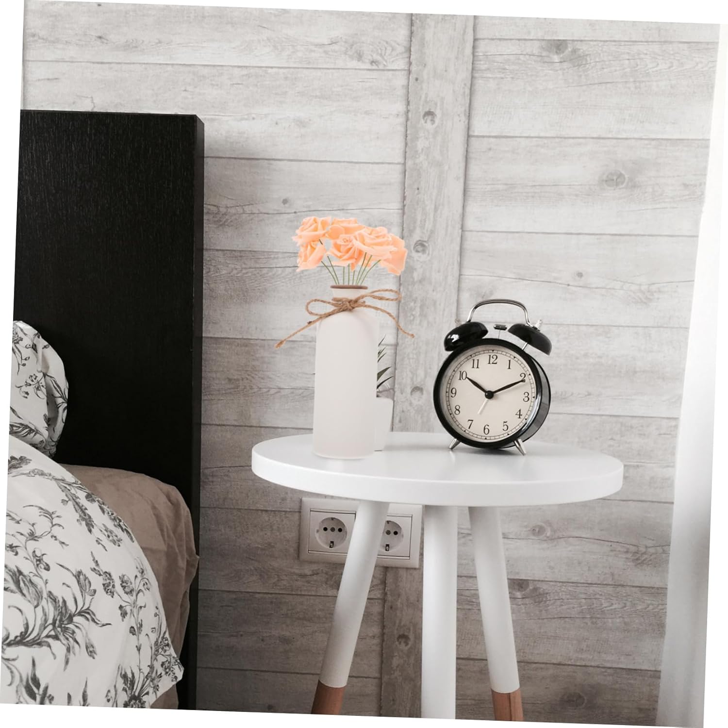 White Ceramic Round Decorative Vase for Home Decor