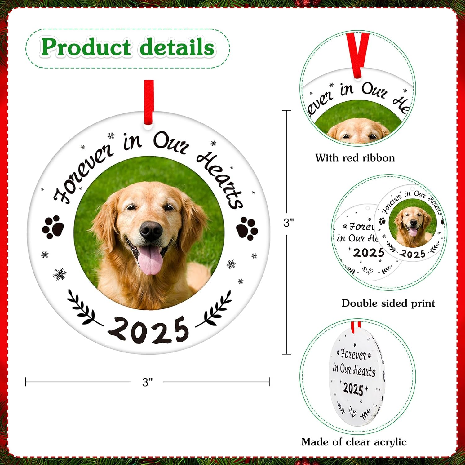 WaaHome Pet Memorial Christmas Ornament 2025