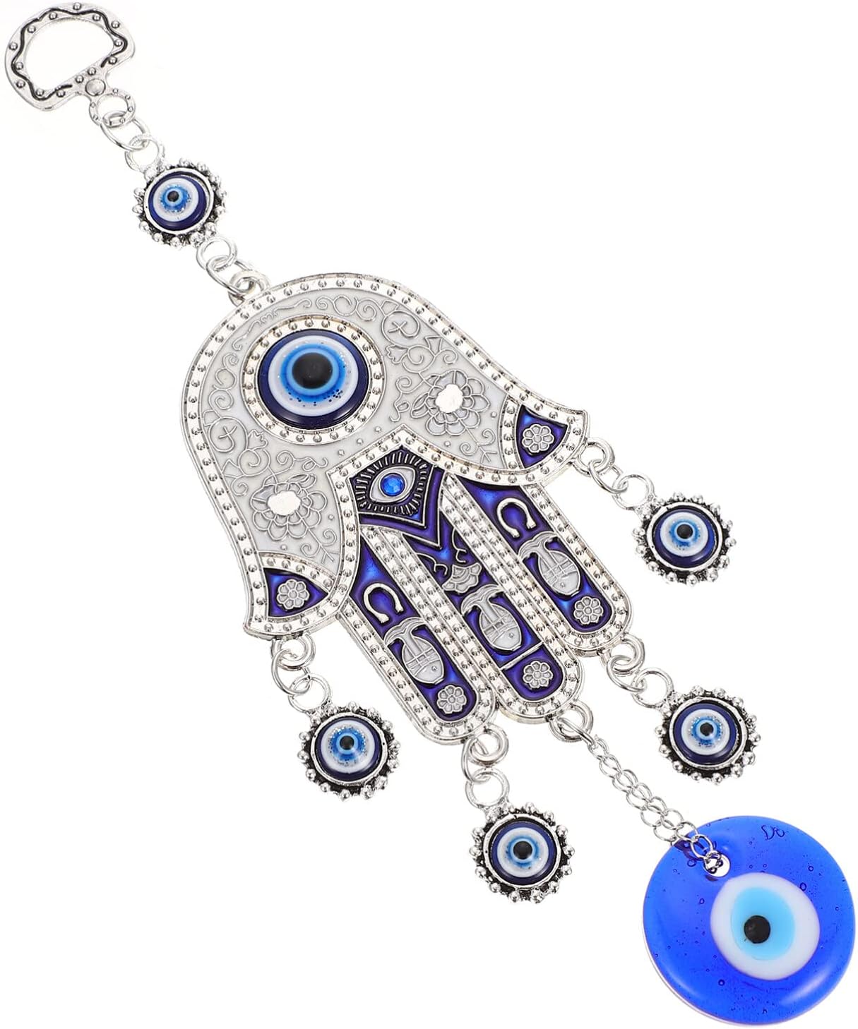 EXCEART Blue Evil Eye Hamsa Hand Protection Ornament