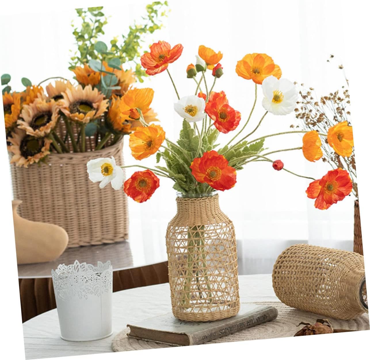 1pc Artistic Glass Flower Vase Japanese Style Home Decor