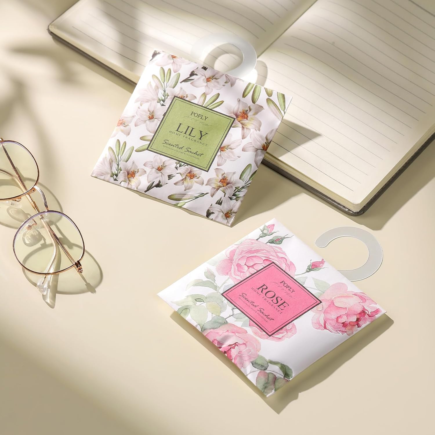 Pofly Gardenia Scented Sachets 12-Pack for Home