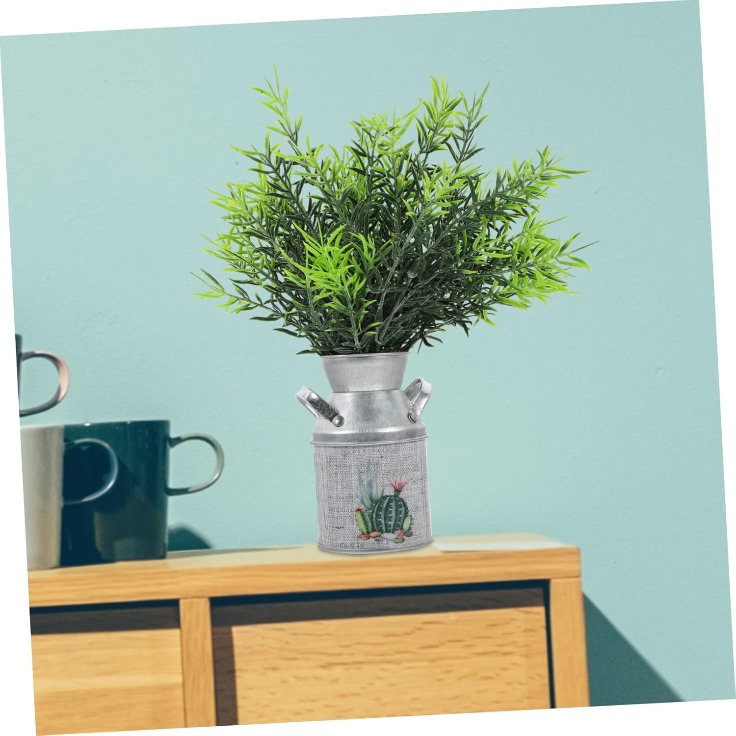 2pcs Rustic Iron Flower Pot Decorative Vases for Wall Plant and Home Dcor