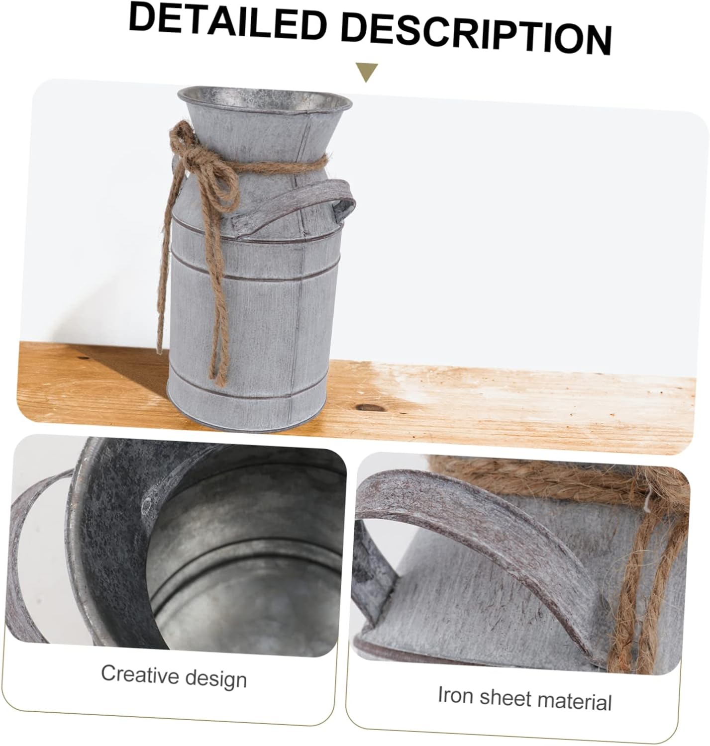 StobaZA Decorative Iron Flower Bucket for Home and Garden