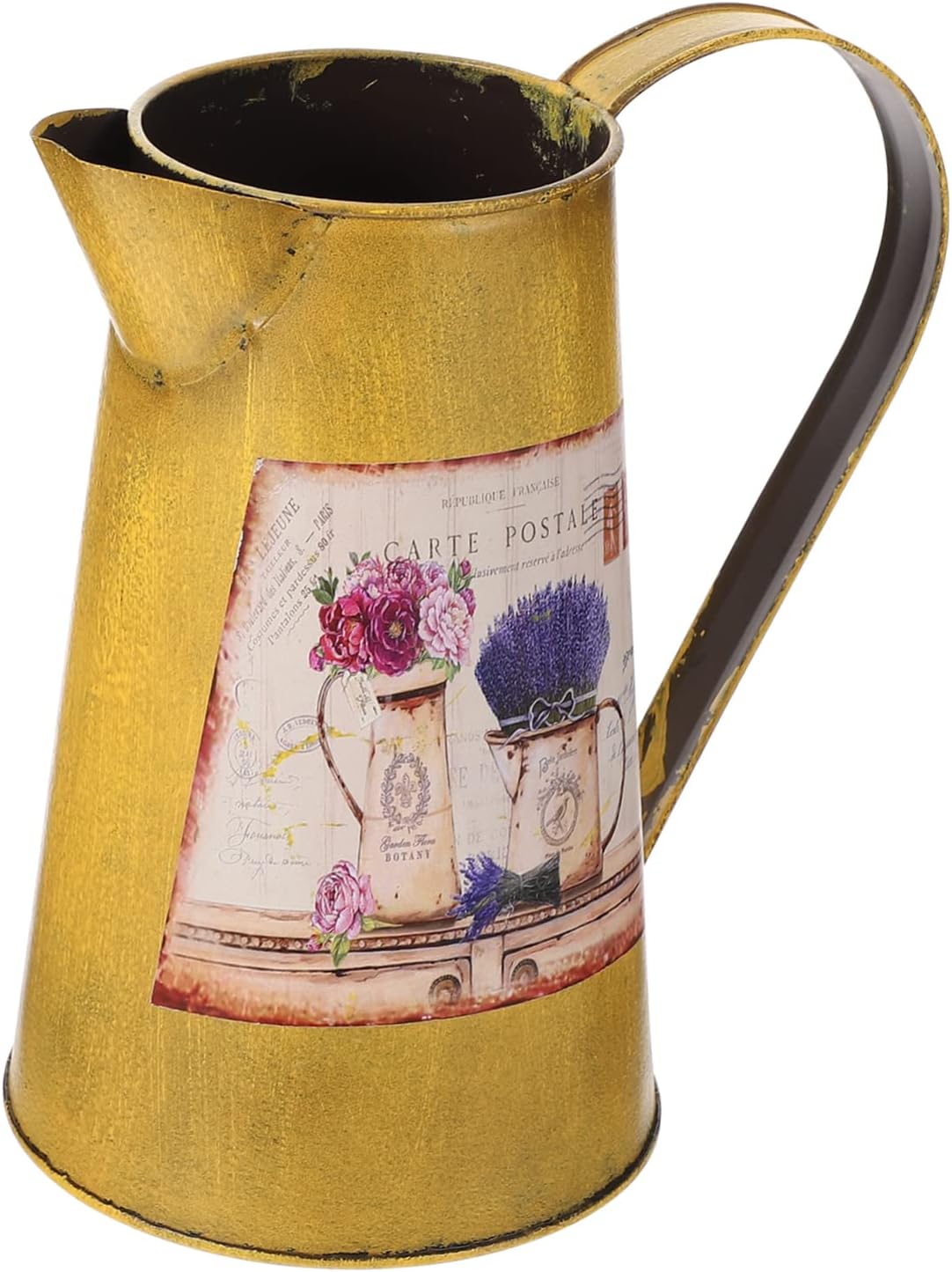 Vintage Wrought Iron Flower Arrangement Bucket Decorative Vase for Home Garden and Wedding Centerpieces