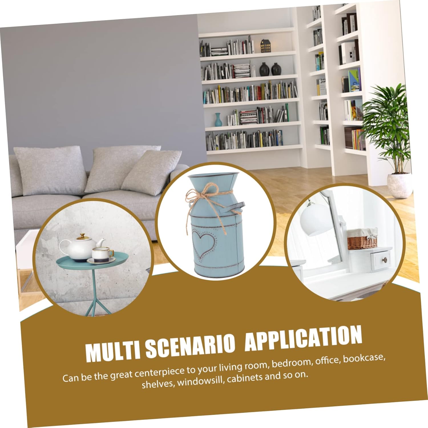 Rustic Vintage Iron Flower Vase Decor for Home Office