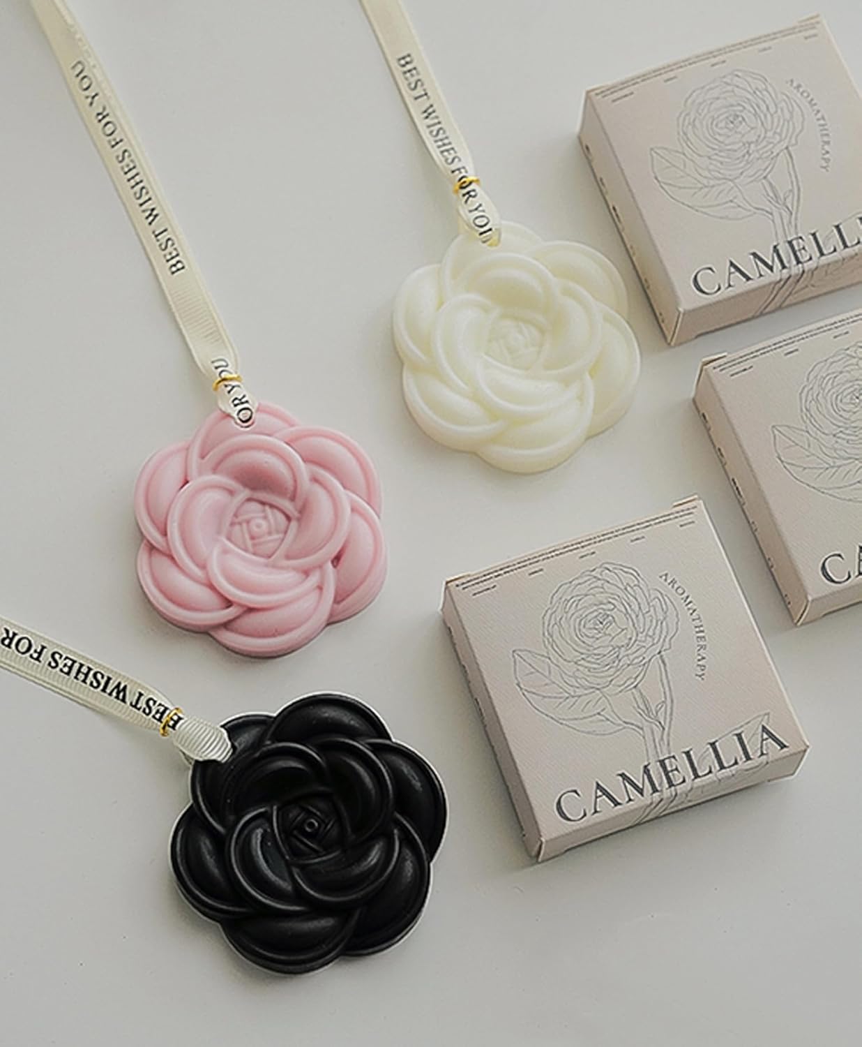 Aroma Soy Wax Sachets 3 Pack Camellia Flower Shaped Essential Oil Tablets