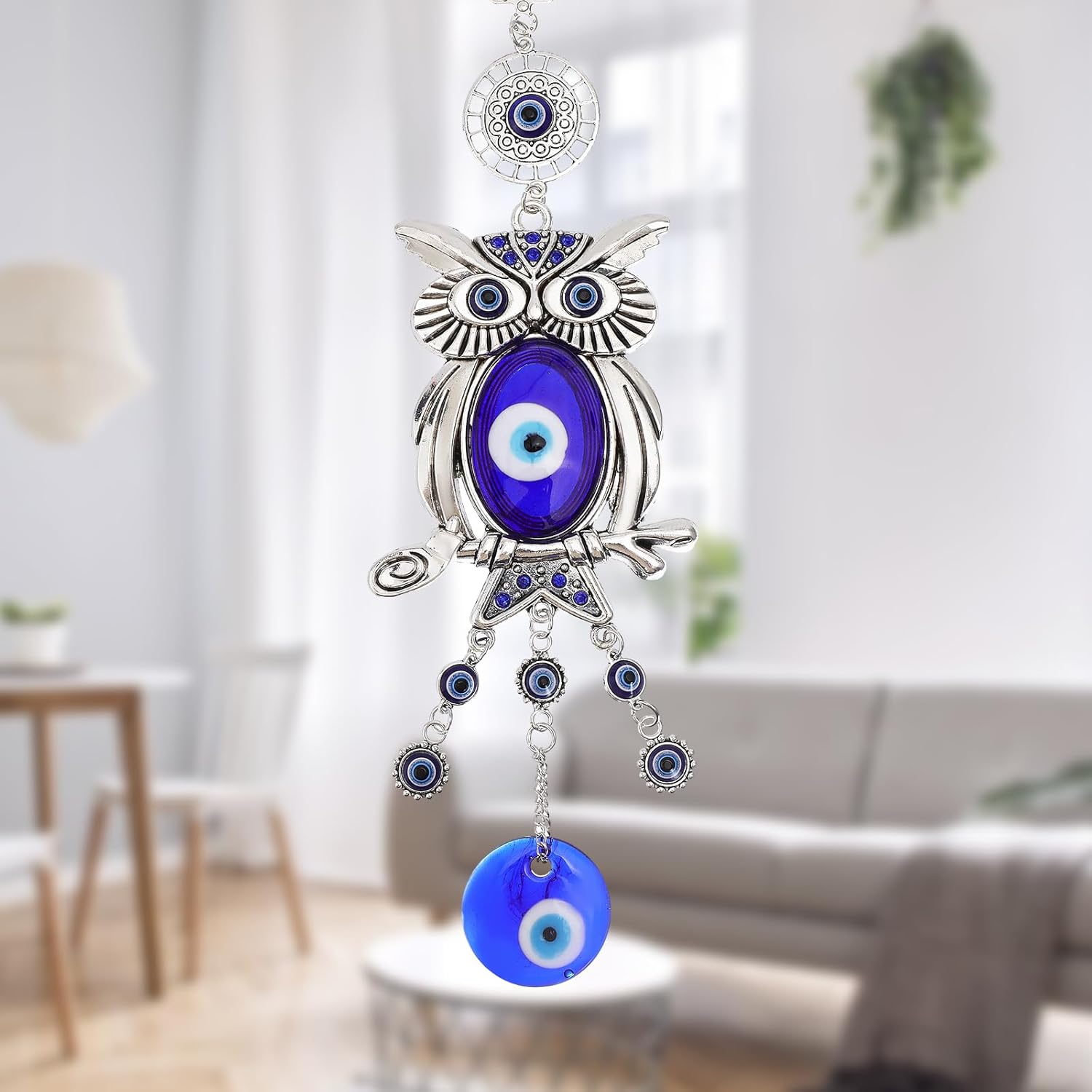 Evil Eye Owl Pendant Decor for Car Home Office