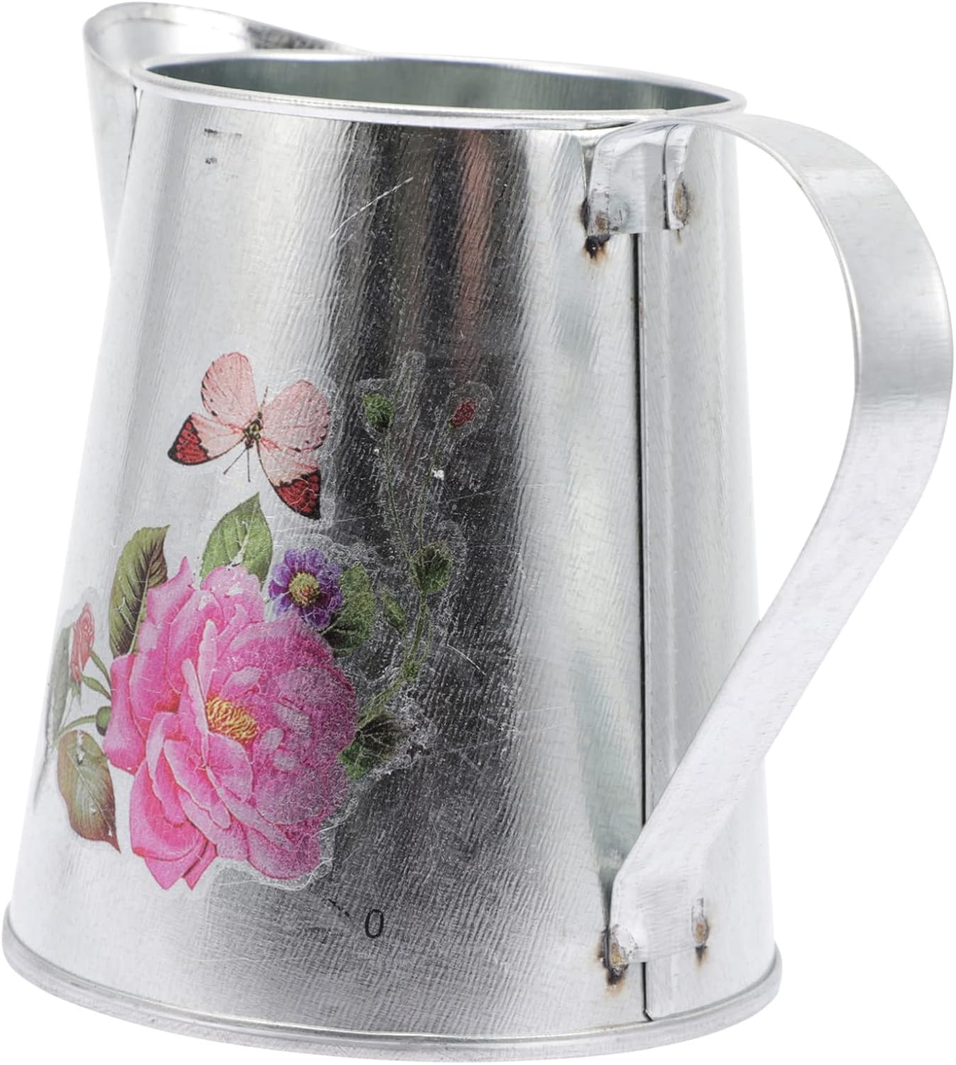 Rustic Metal Flower Bucket Vintage Iron Vase for Home Decor