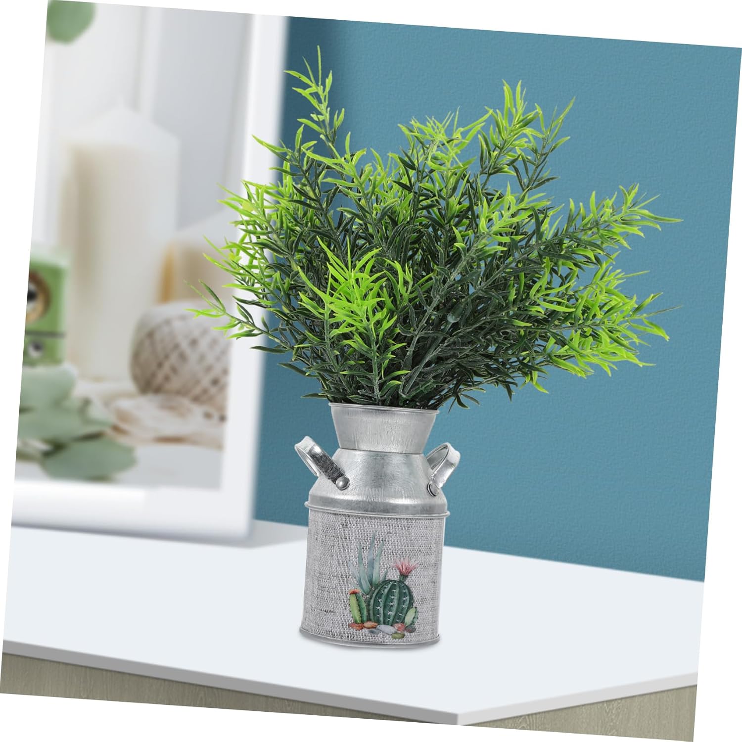 2Pcs Rustic Flower Vase Vintage Metal Plant Pot for Farmhouse Decor