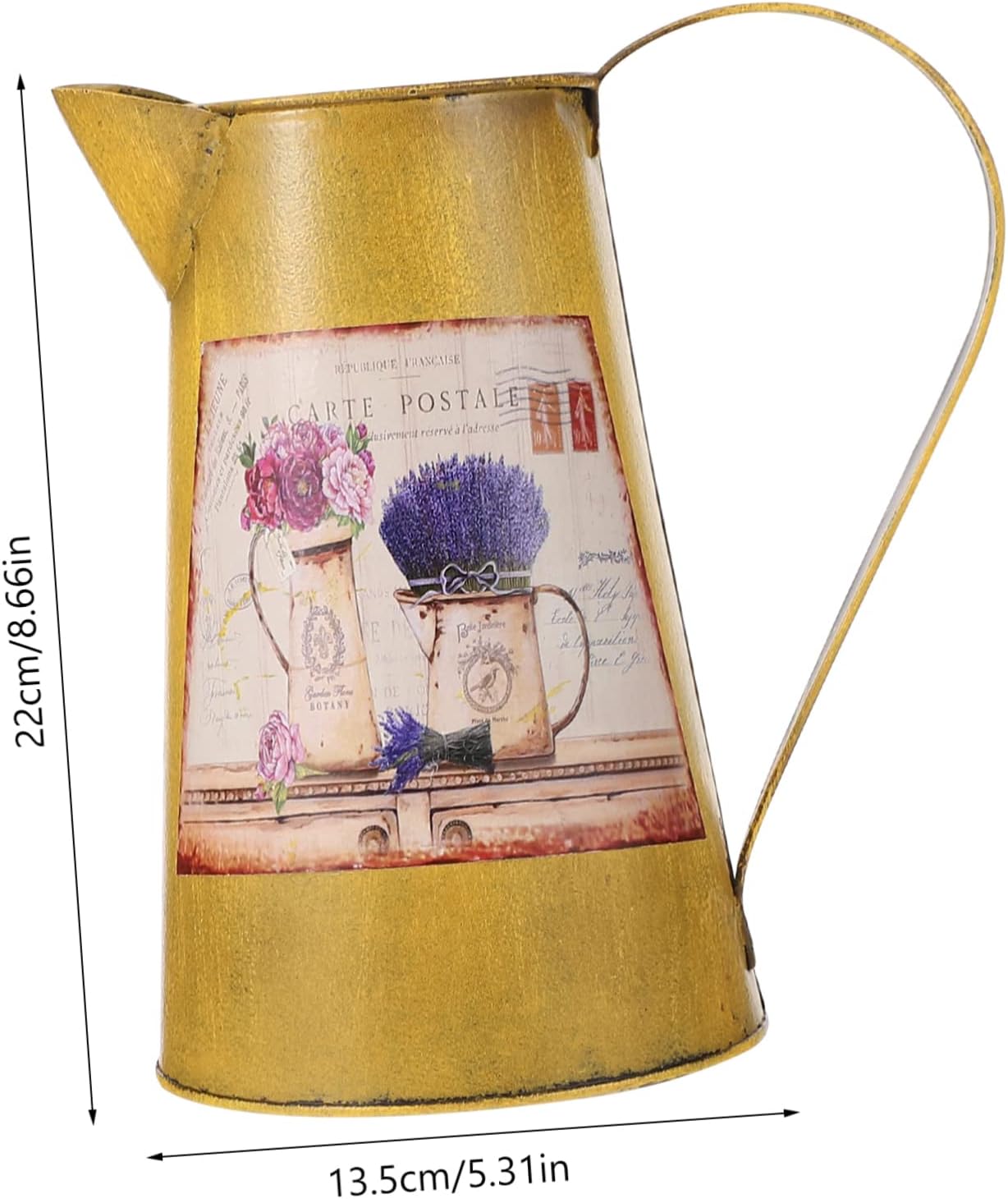 STOBAZA Vintage Wrought Iron Flower Bucket Decor Vase