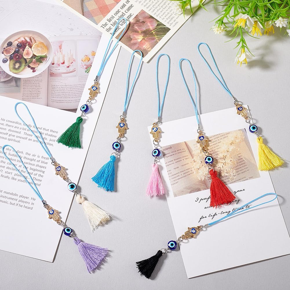 8 Pcs 8 Colors Evil Eye Car Mirror Hangings