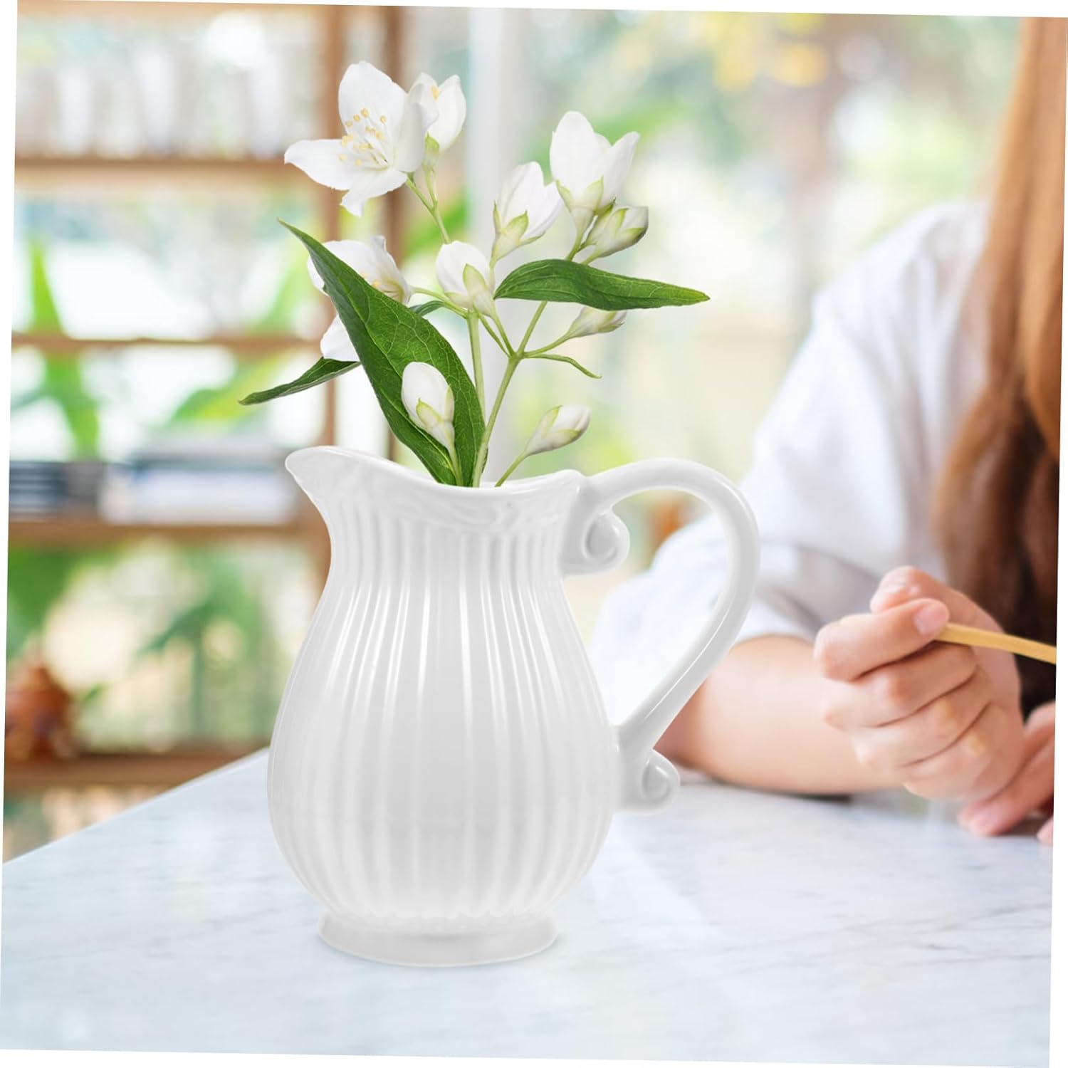 STOBAZA Ceramic Pitcher Vase for Home Decor 1