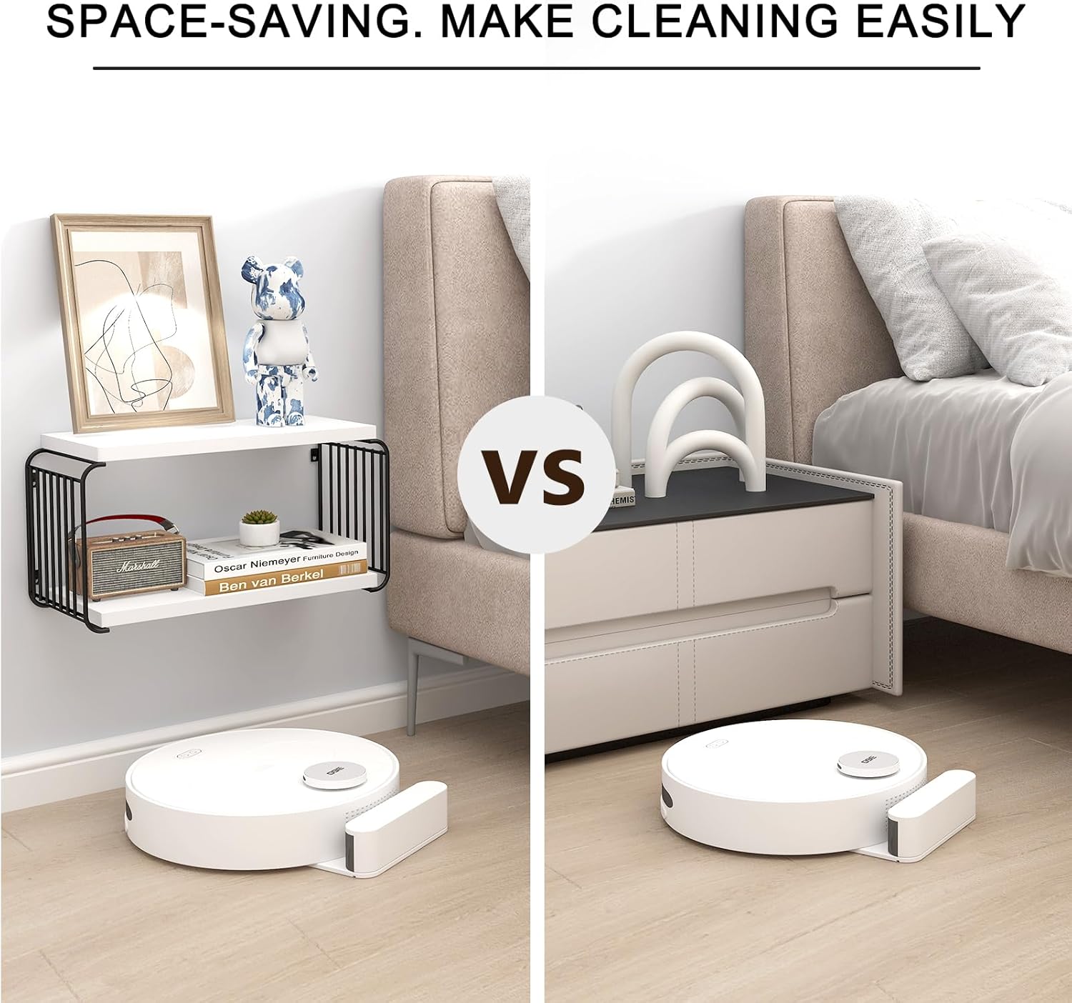 Modern Floating Nightstand Shelves for Bedroom and Living Room