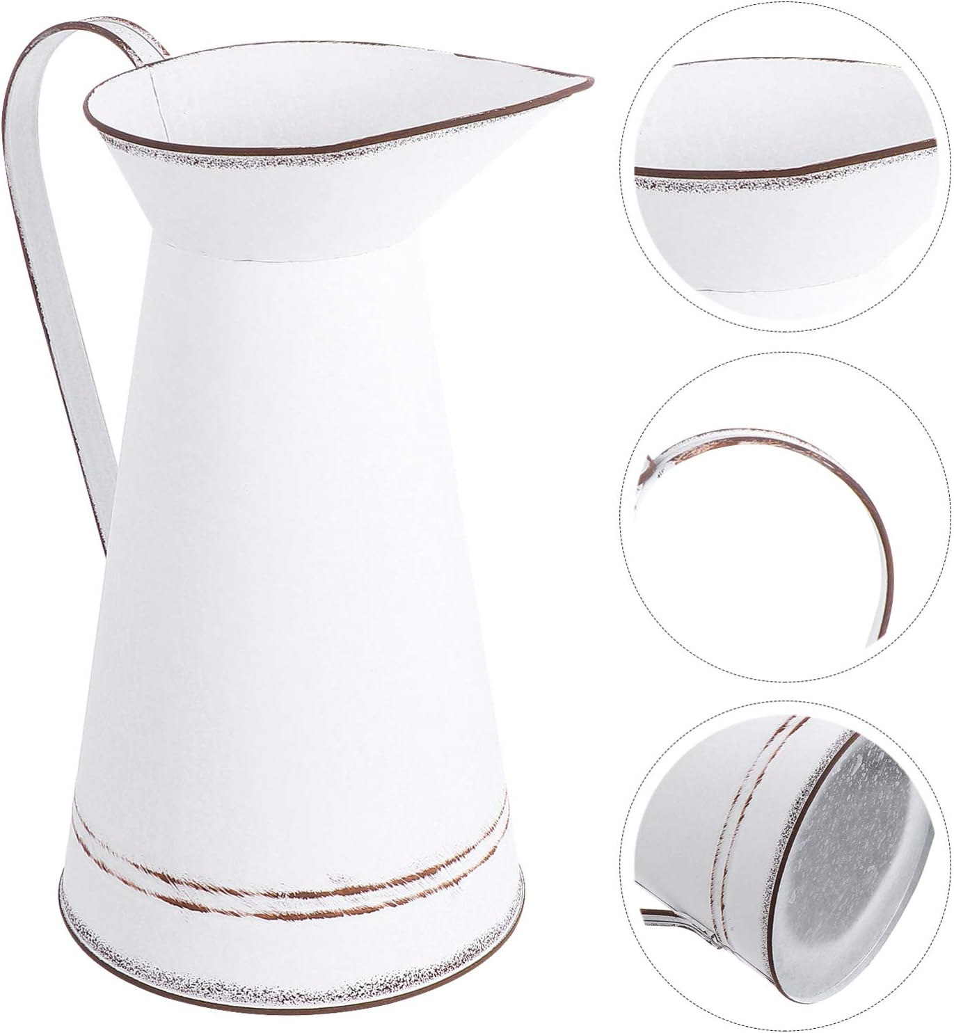 DOITOOL Vintage French Galvanized Vase for Home Decor