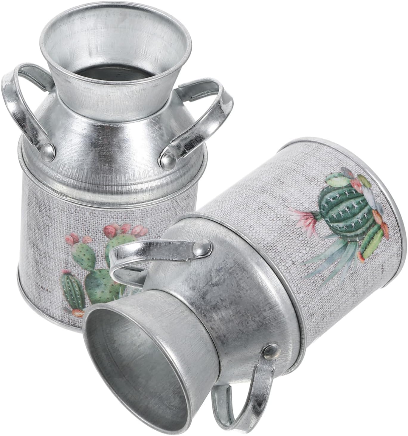 2pcs Rustic Iron Flower Pot Decorative Vases for Wall Plant and Home Dcor