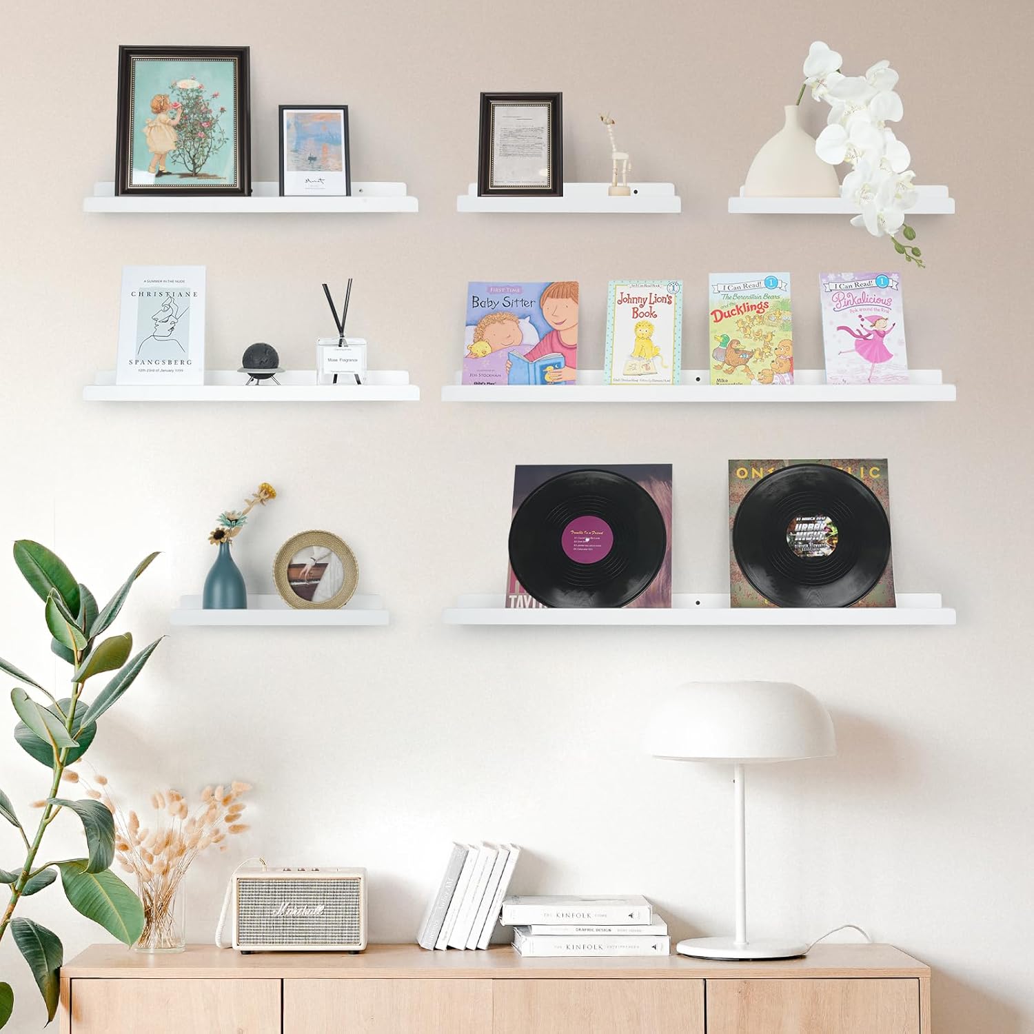 White Floating Shelves for Wall Set of 2 24 Inch Long