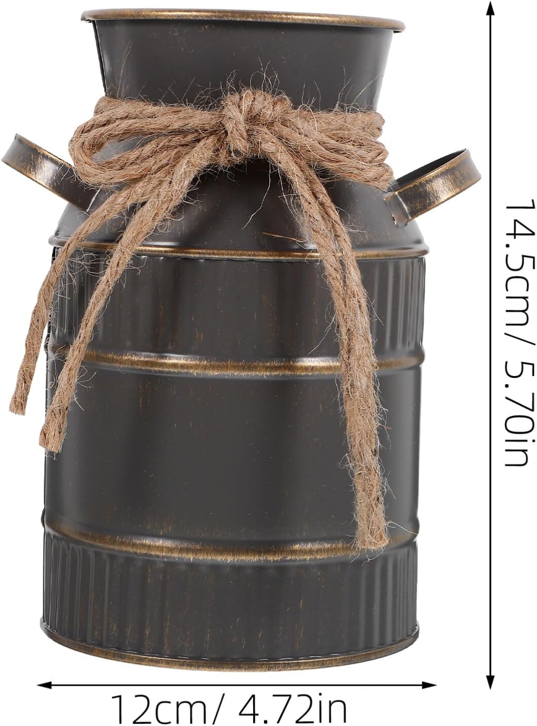 Shabby Chic Milk Can Vase with Handles for Home Decor