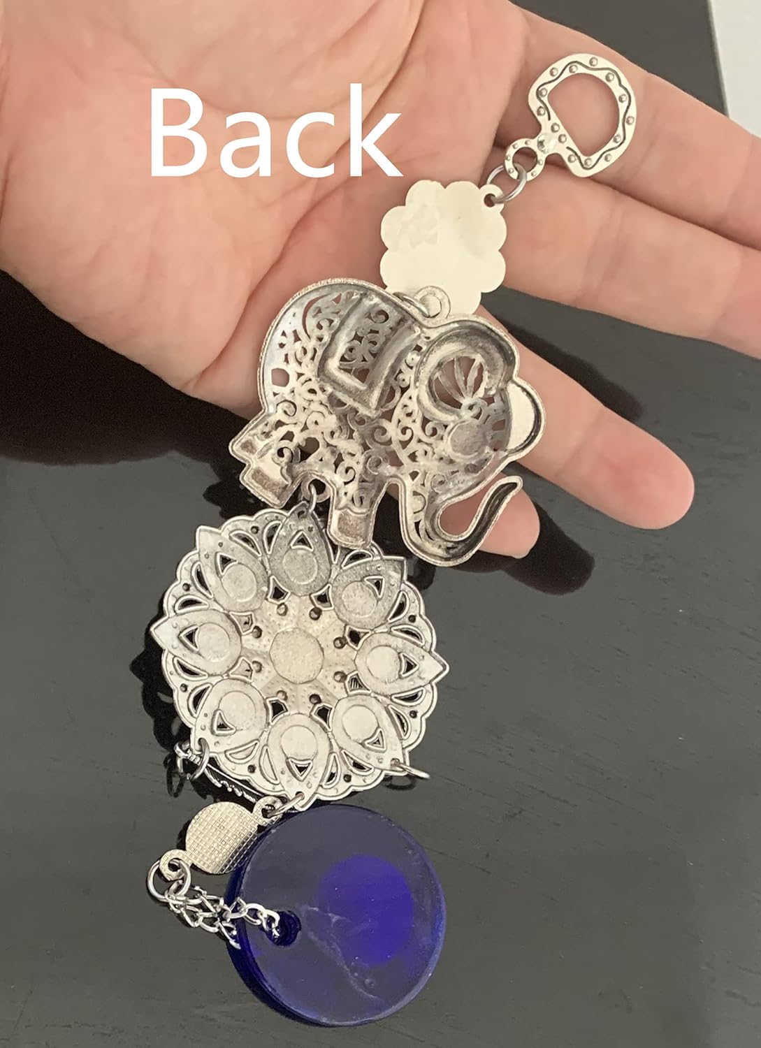 Betterdecor Turkish Blue Evil Eye with Lucky Elephant Wall Hanging Decor Amulet