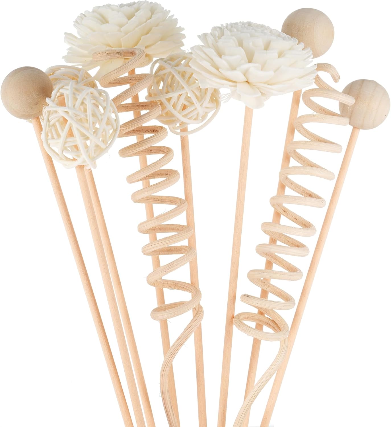WUTAOBON 10 Inch Reed Diffuser Set 10 Pcs Natural Rattan