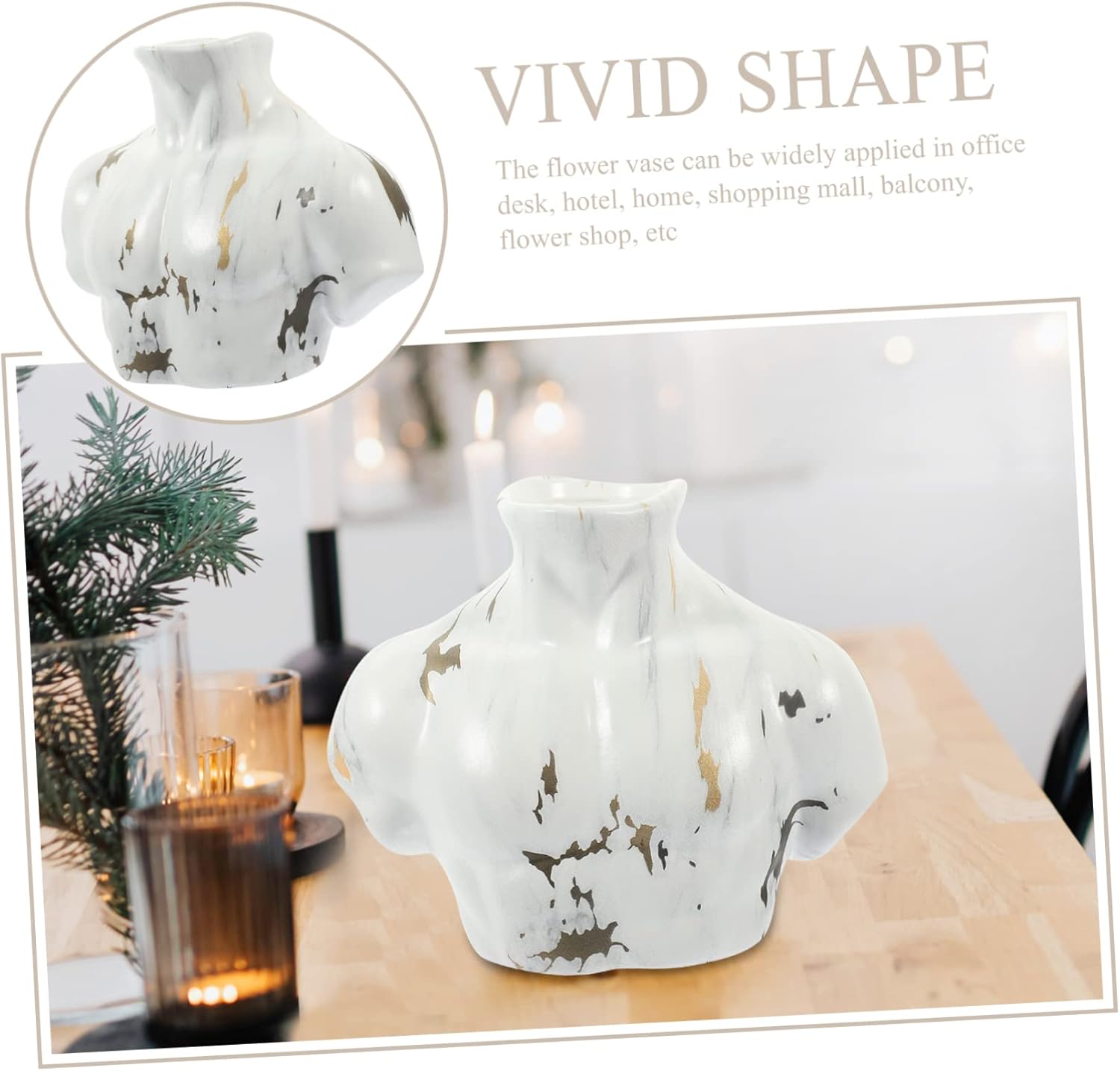 Ceramic Marble Flower Vase for Modern Home Decor