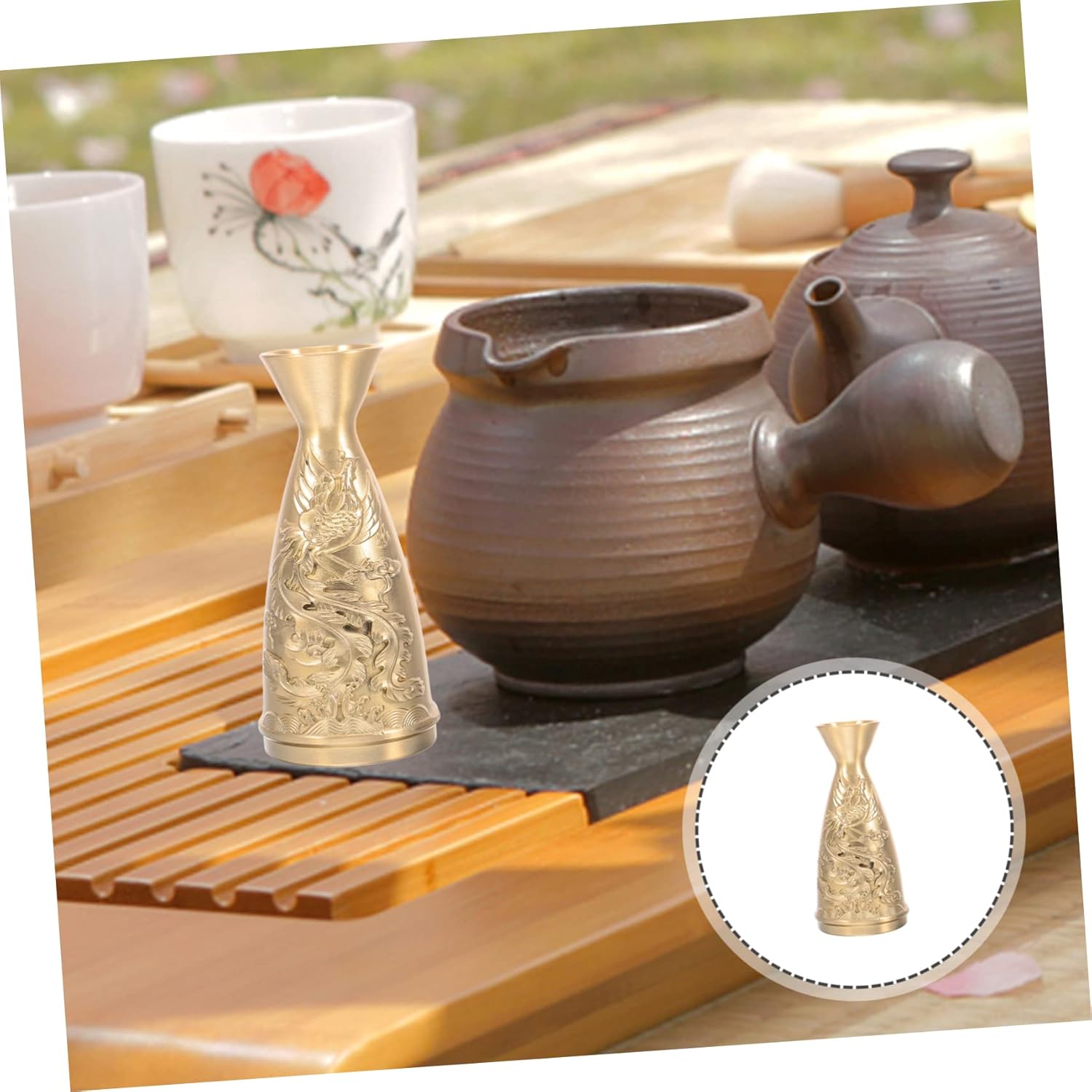 Antique Brass Wine Decanter Decorative Centerpiece for Office Living Room