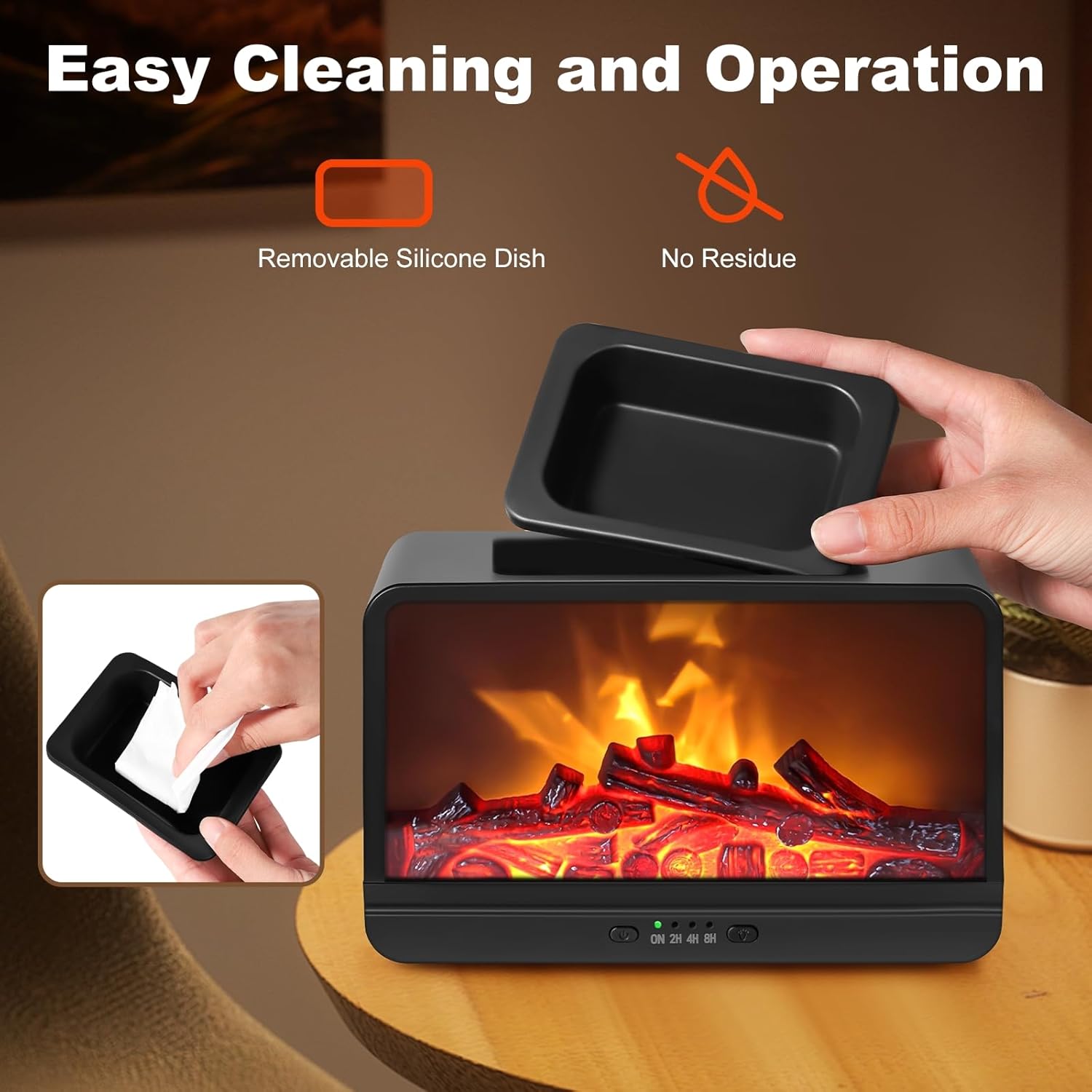 Flame Fireplace Wax Melt Warmer with Timer