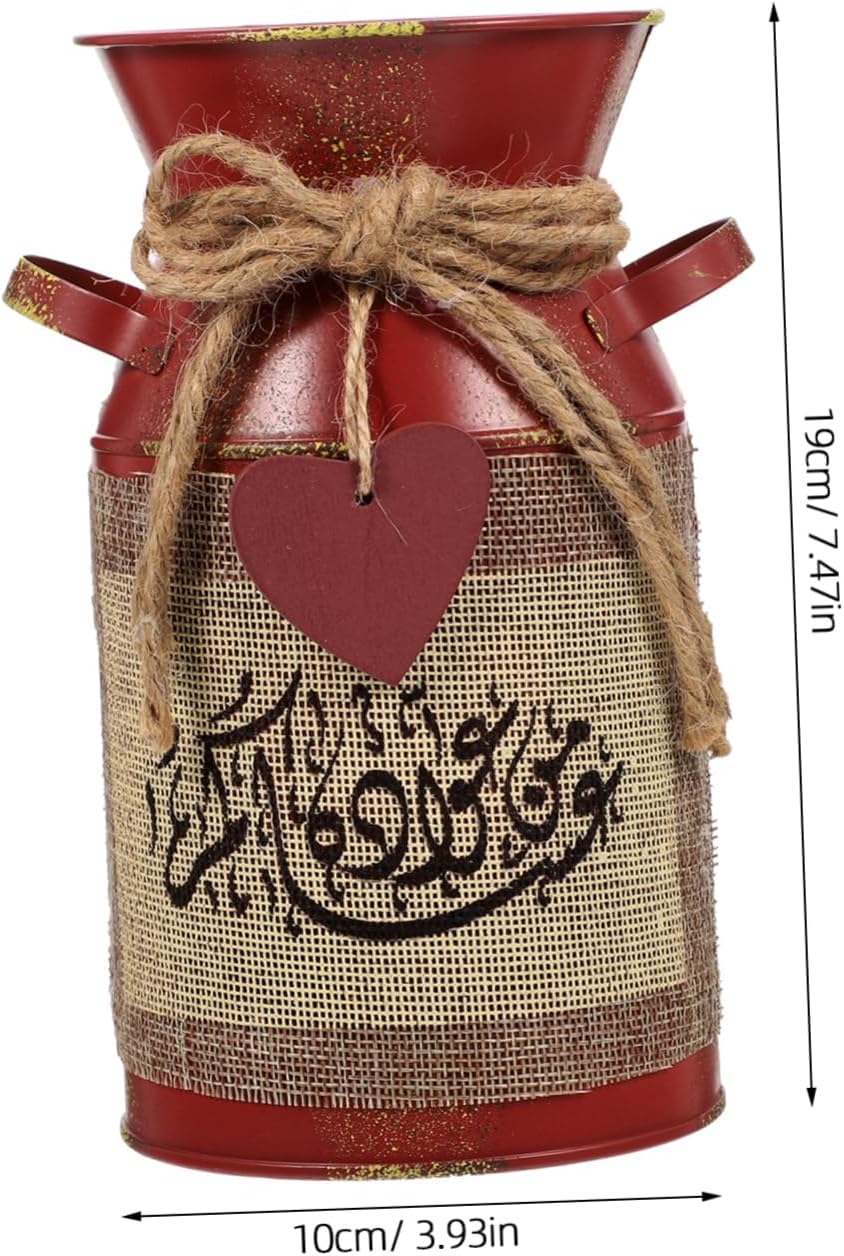 Rustic Vintage Iron Flower Bucket Pot Dried Flower Container