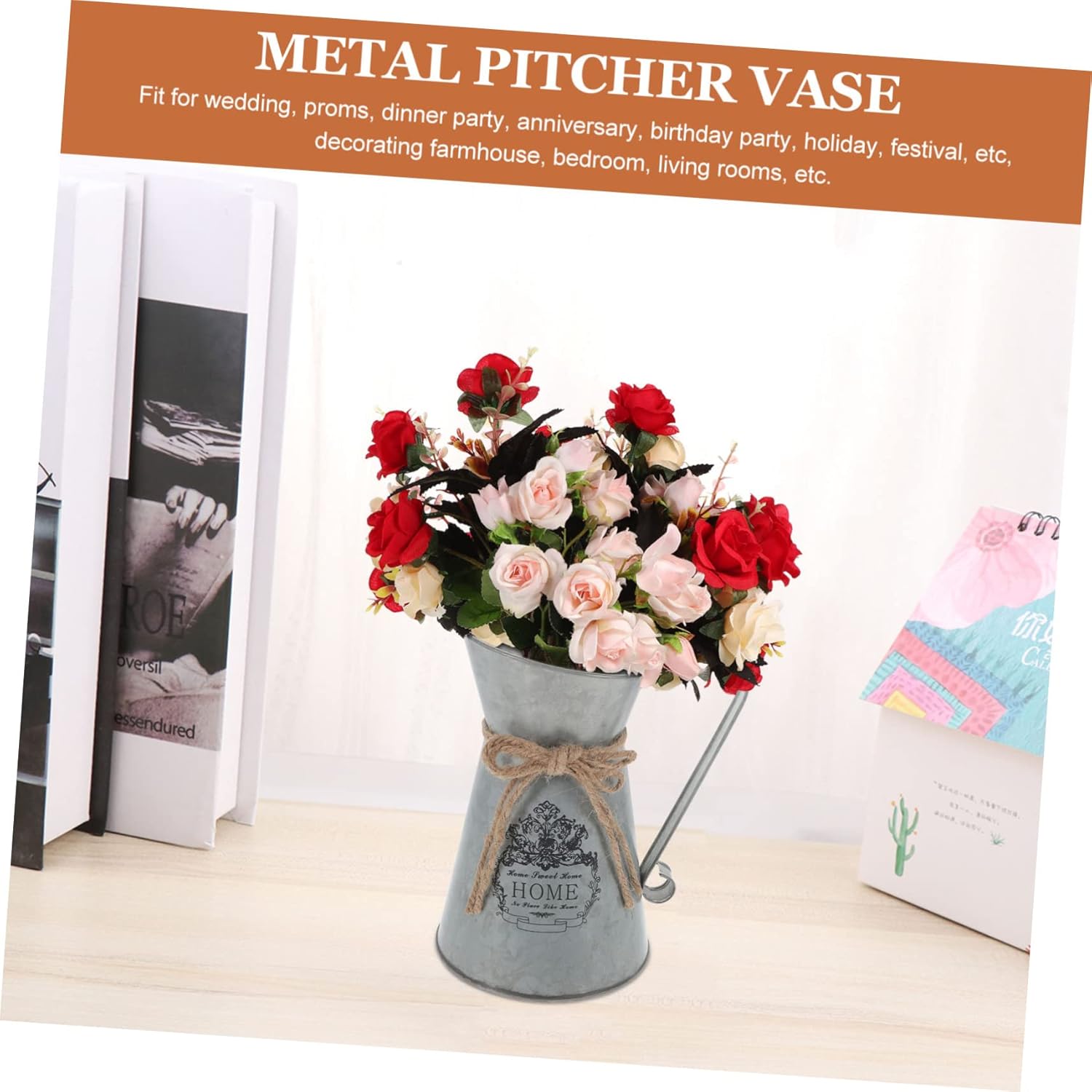 Farmhouse Vintage Metal Flower Bucket for Home Decor