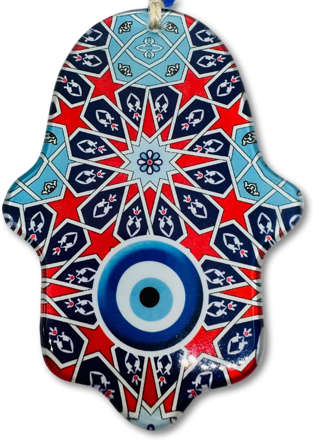 Geometric Hamsa Hand Evil Eye Wall Hanging Decor Protection Good Fortune