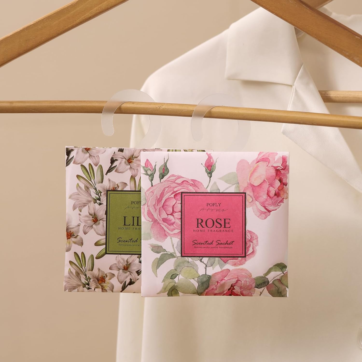 Pofly Gardenia Scented Sachets 12-Pack for Home