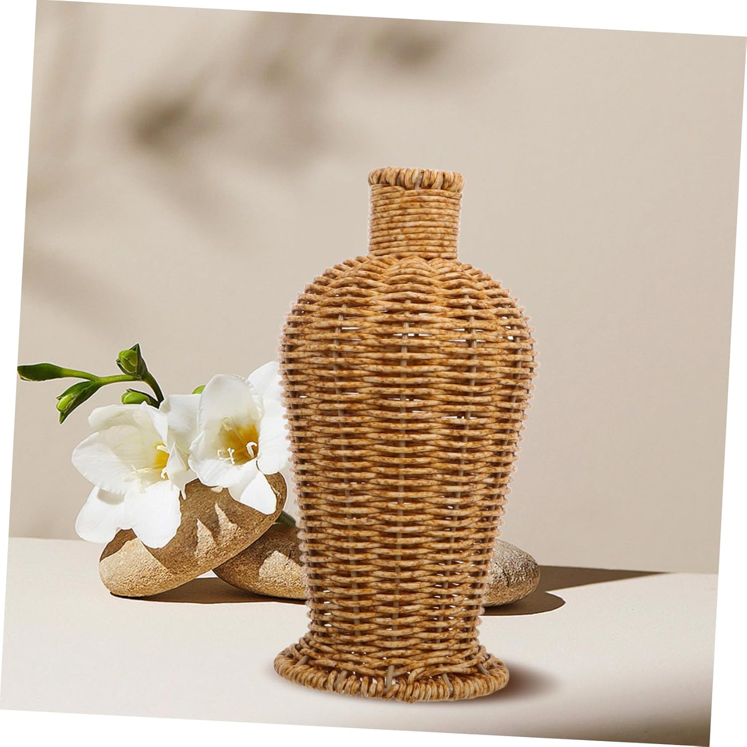 Modern Vase with Rustic Basket Design for Home Decor