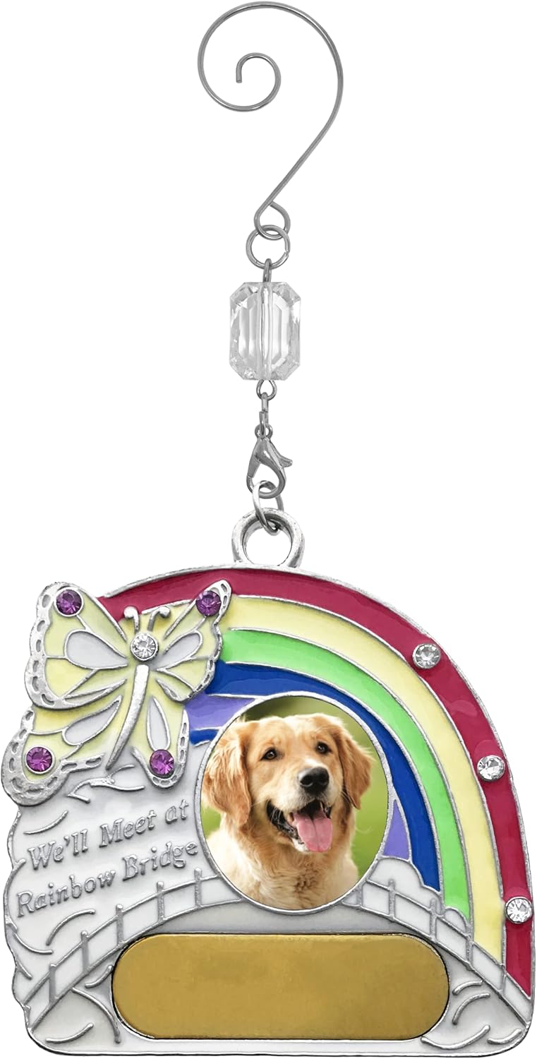 Pet Memorial Rainbow Bridge Ornament with Engraving
