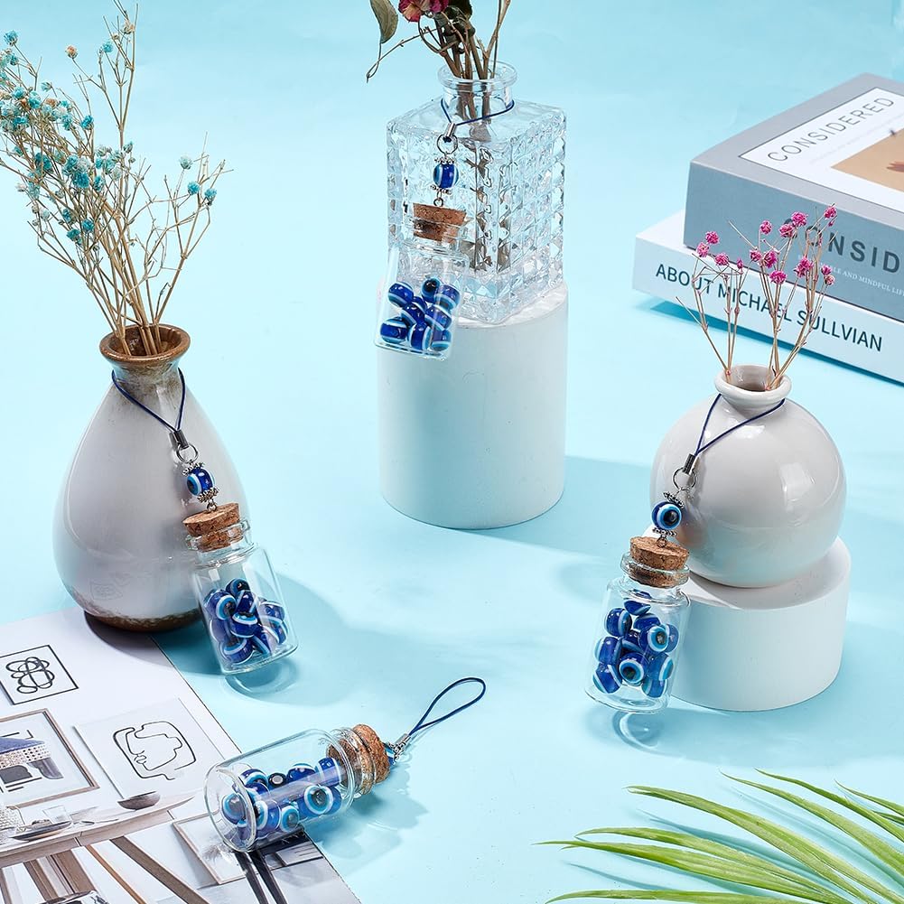 WEBEEDY 4 Pcs Lucky Blue Evil Eye Charm for Car and Home Decoration