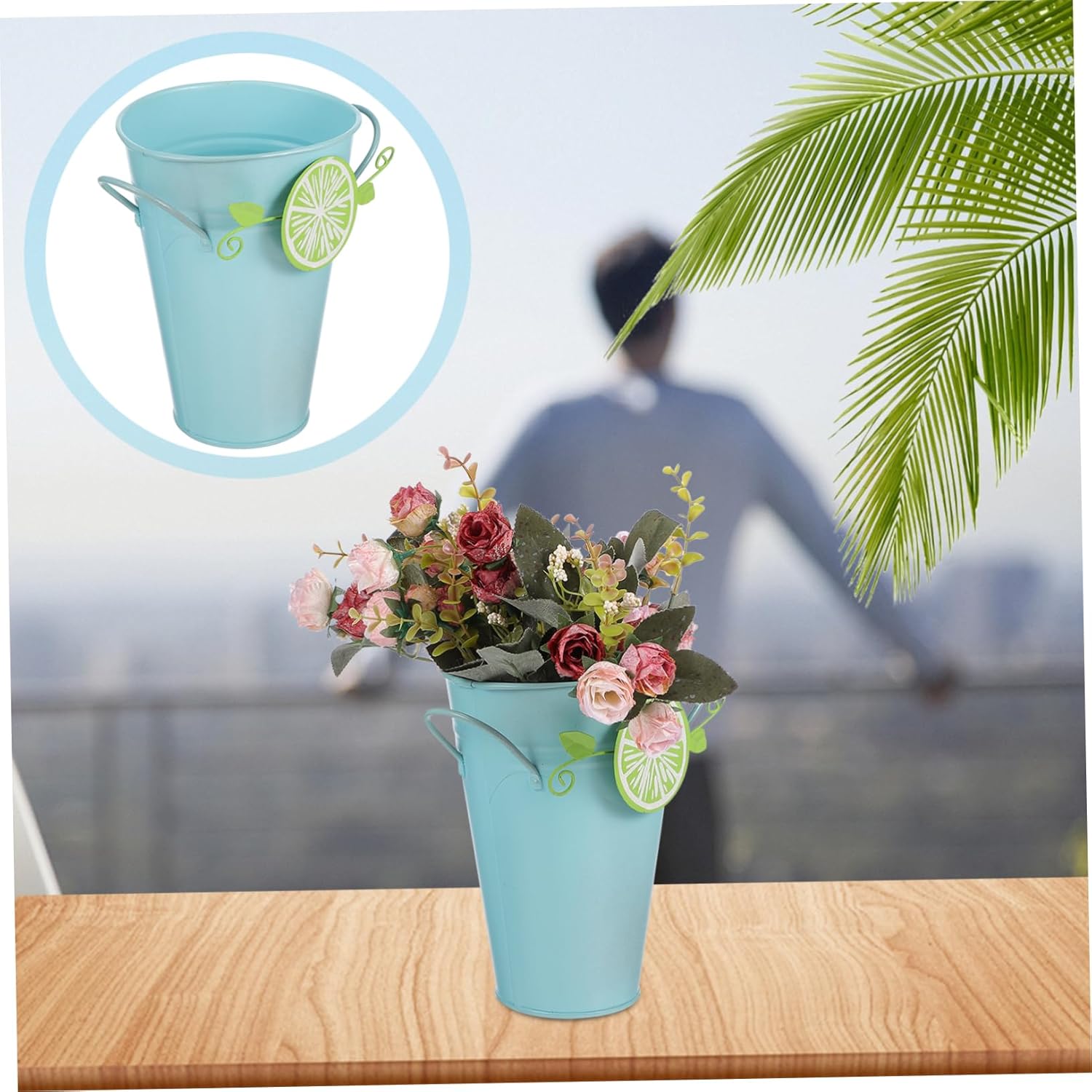 Iron Flower Vase for Home Decoration Rustic Style