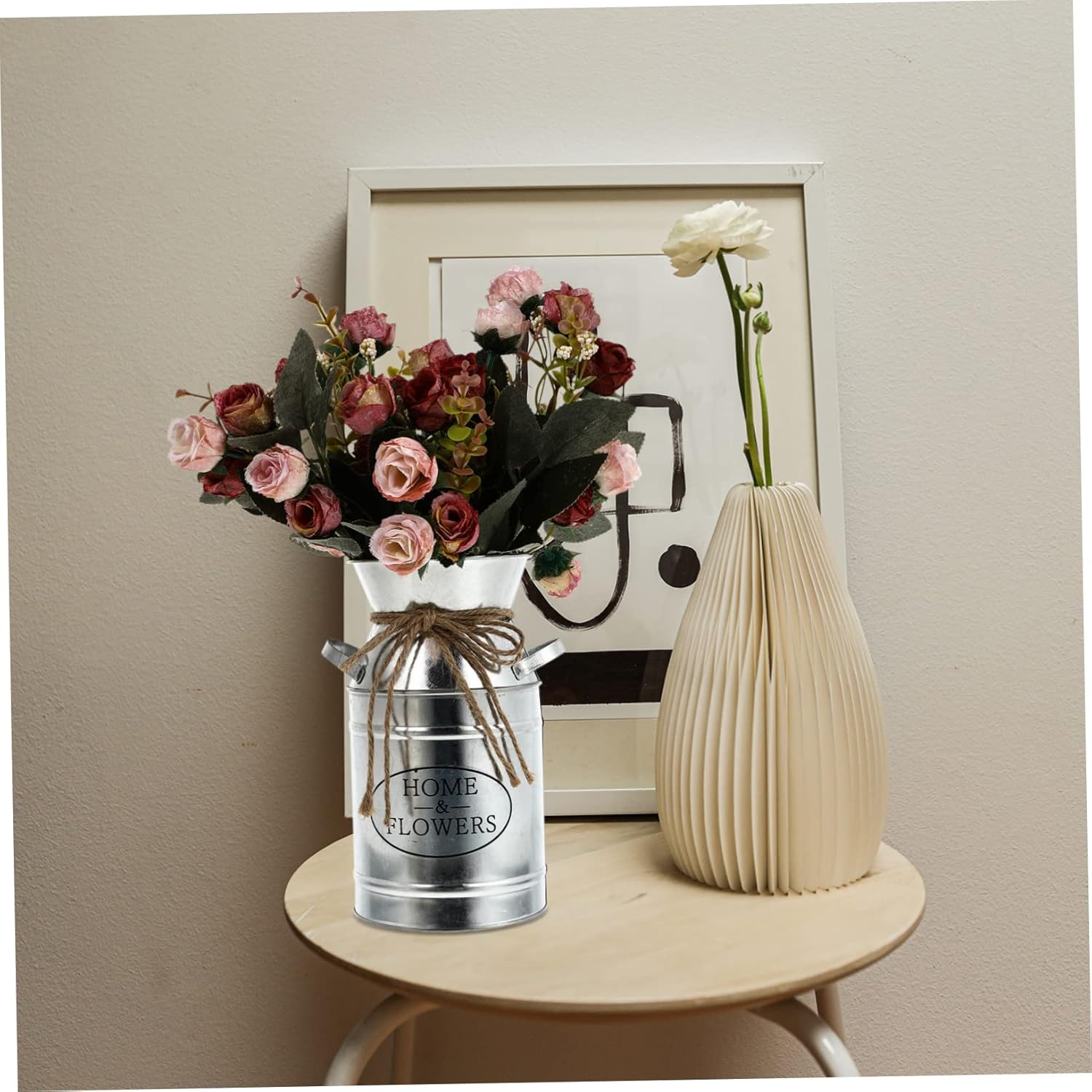 Vintage Iron Bucket Flower Pot for Home Decor