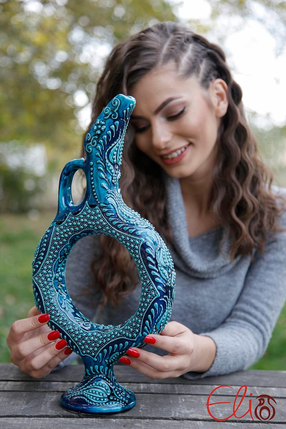 Ocean Blue Beta Hittite Ceramic Vase