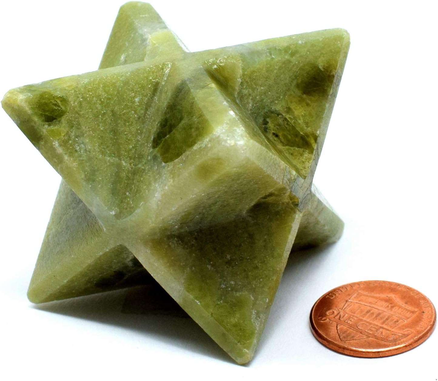 25 Inch Green Vesuvianite 8 Point Merkaba Star Natural Crystal