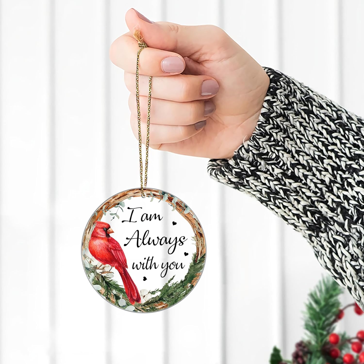 HYTURTLE Memorial Cardinal Christmas Ornament - Sympathy Gift for Loss of Loved Ones