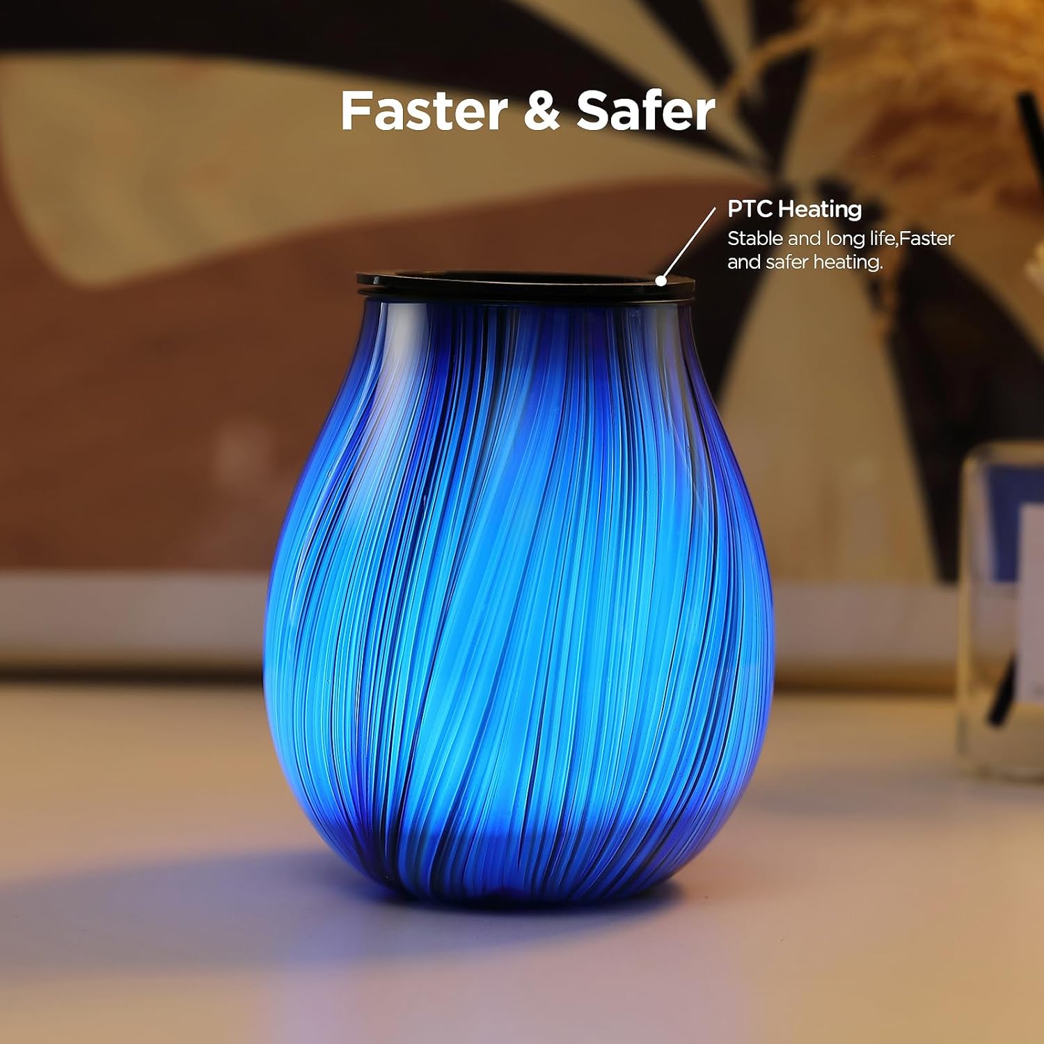 Inrorans Electric Wax Melt Burner with Timer and 7 LED Color Changing Art Glass Night Light