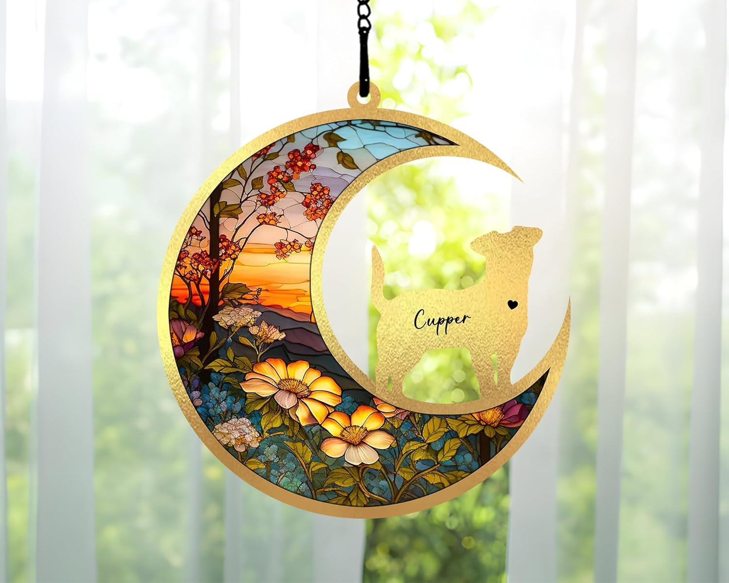 Custom Dog Memorial Suncatcher with Name