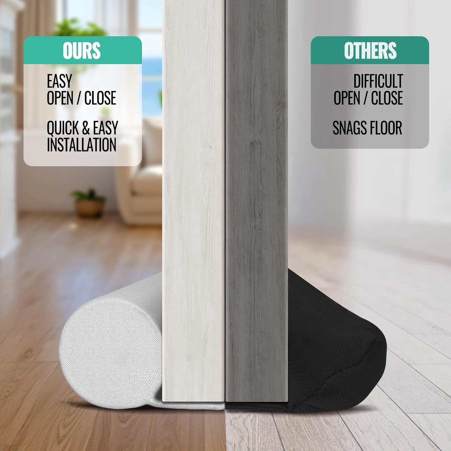 OSAMEDA Door Draft Stopper 36 Inch Grey