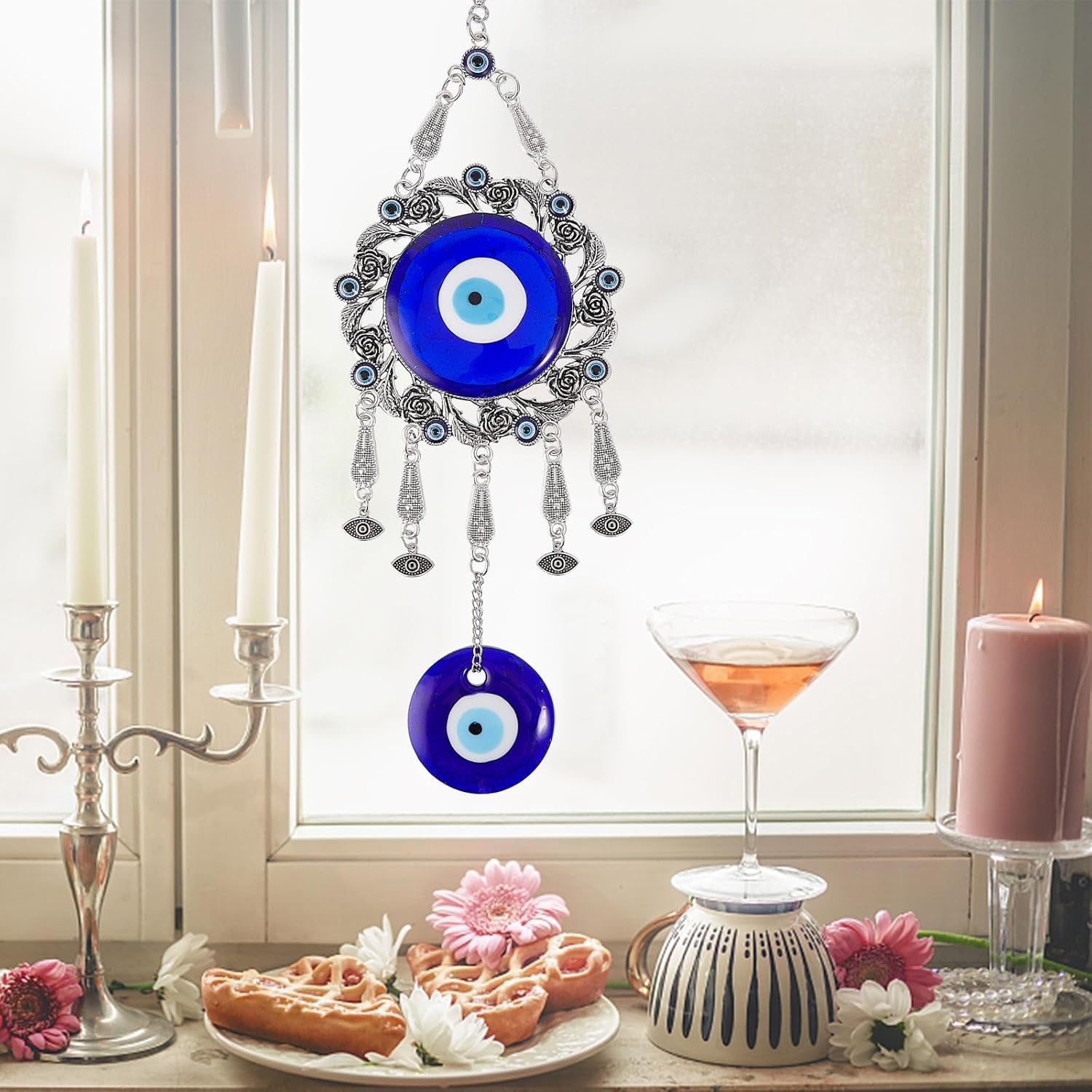 Turkish Evil Eye Glass Amulet Car Hanging Ornament