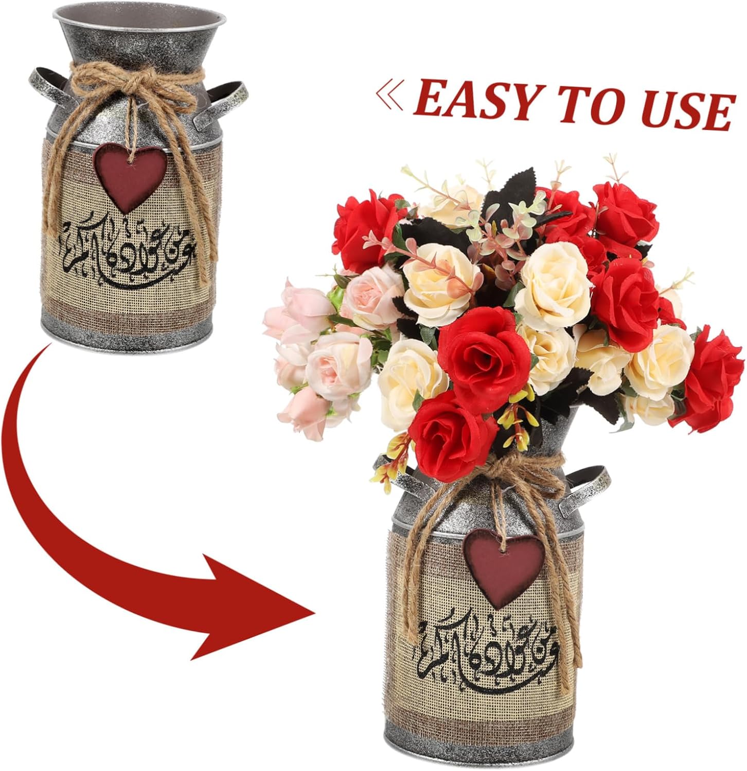 Retro Metal Flower Pot Vintage Decor for Farmhouse Style