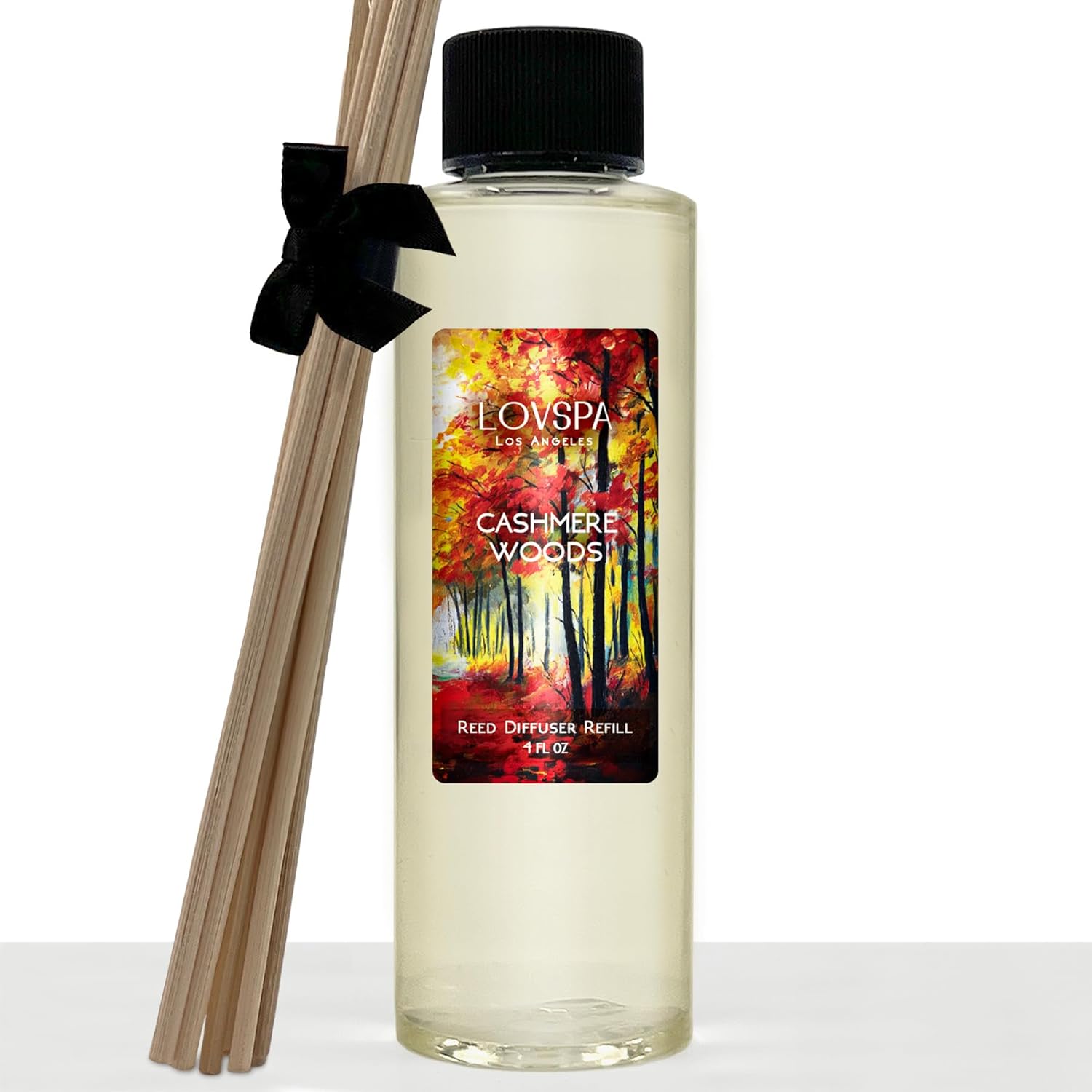 LOVSPA Cashmere Woods Reed Diffuser Oil Refill with Reeds 4 oz