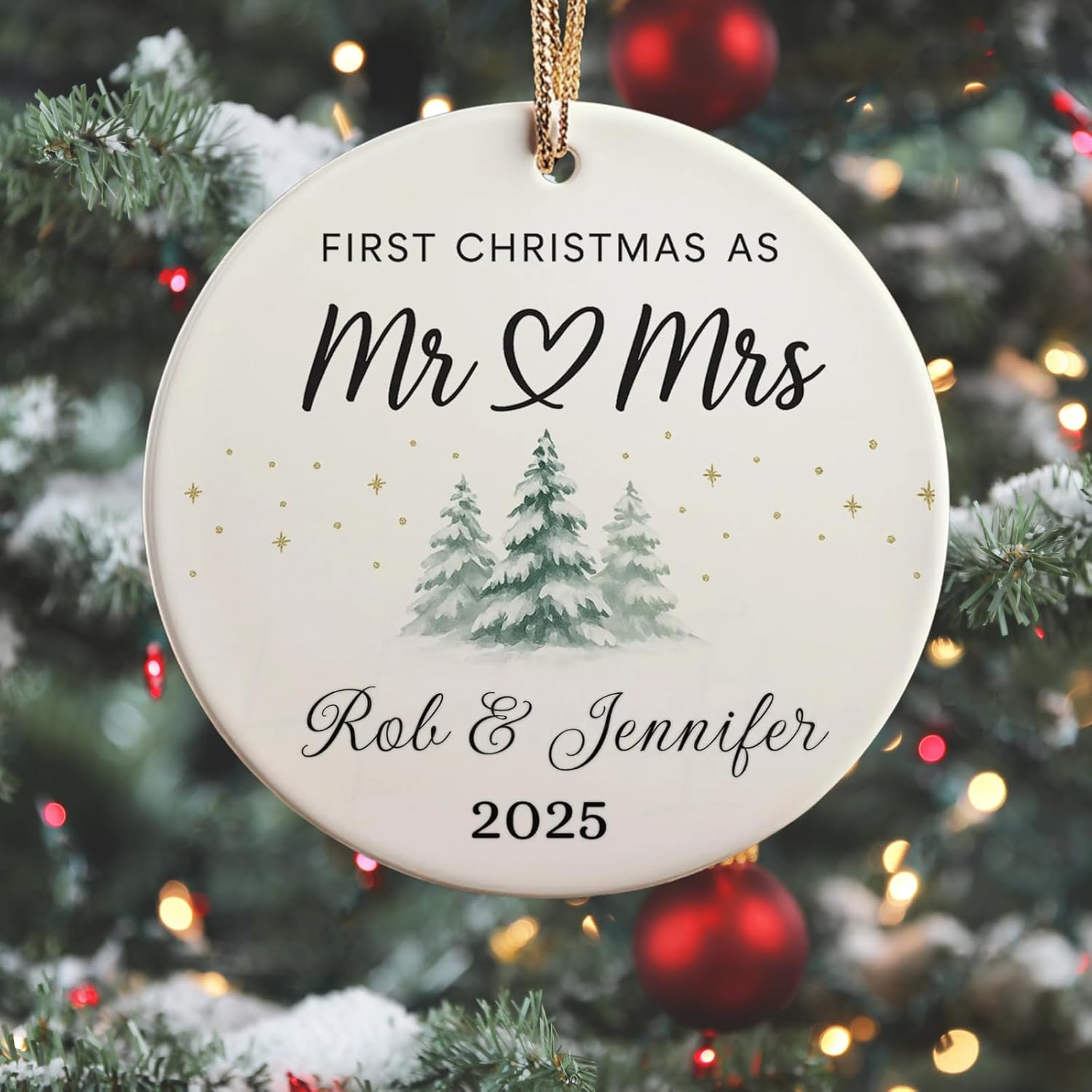 First Christmas as Mr Mrs Ornament 2025