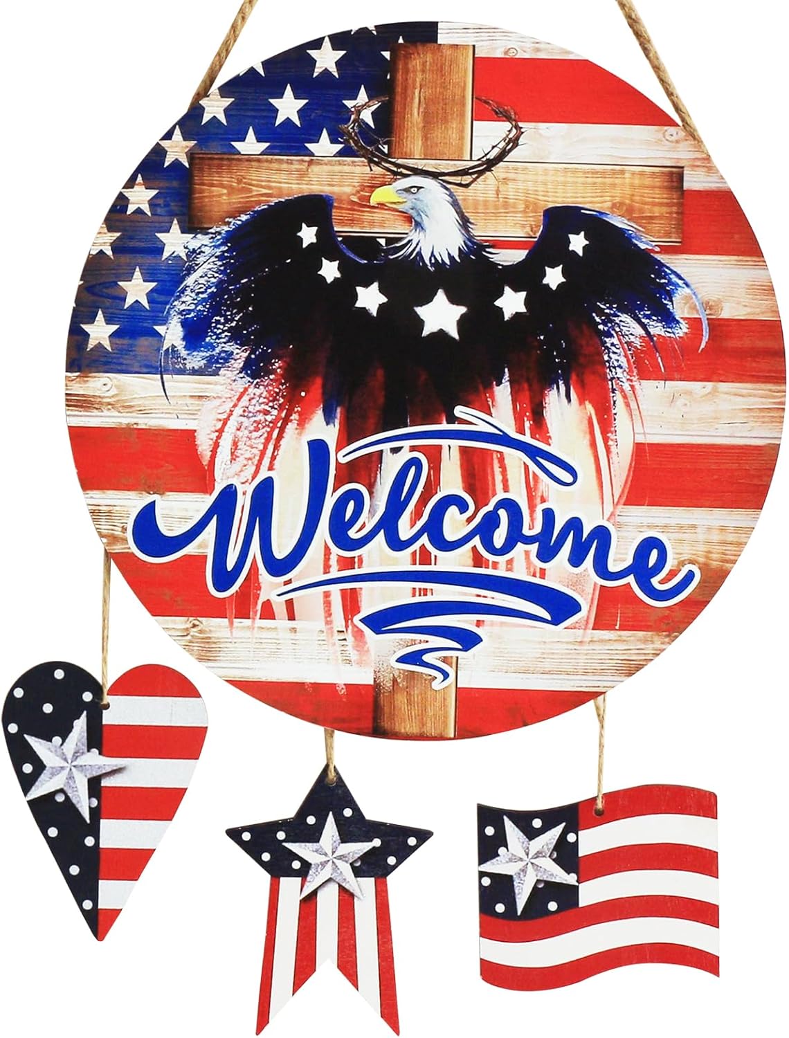 4th of July Patriotic Eagle Wreath Door Decor