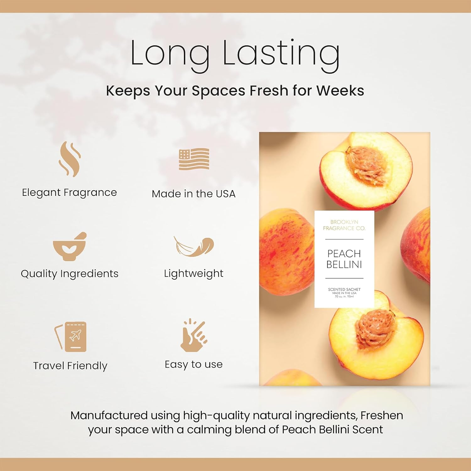 Brooklyn Fragrance Co Peach Bellini Sachets 6-Pack