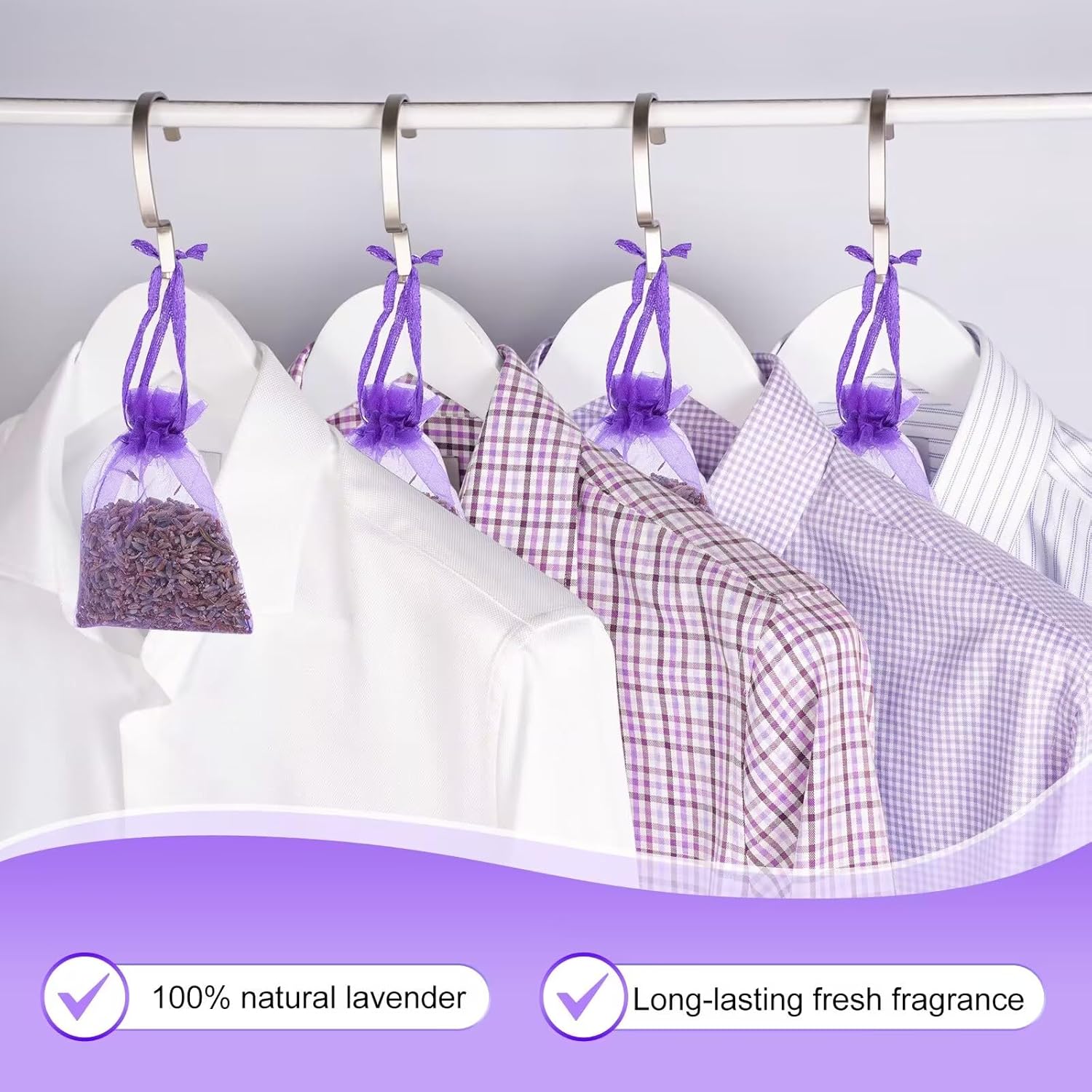 36 Pack Natural Dried Lavender Sachets for Home Fragrance